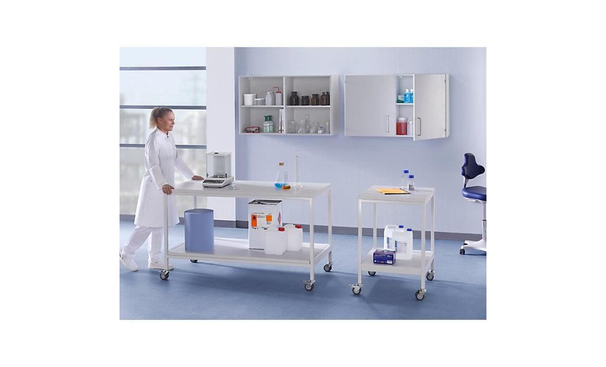 table roulante de laboratoire, avec tablette, charge max. 200 kg l x p x h 900 x 750 x 900 mm   pas cher