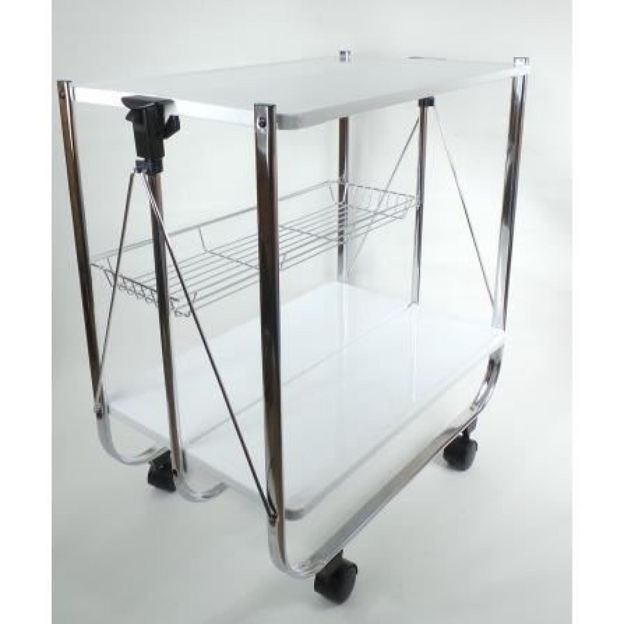 Table Roulante Rectangulaire Pliable 2 Plateaux… pas cher