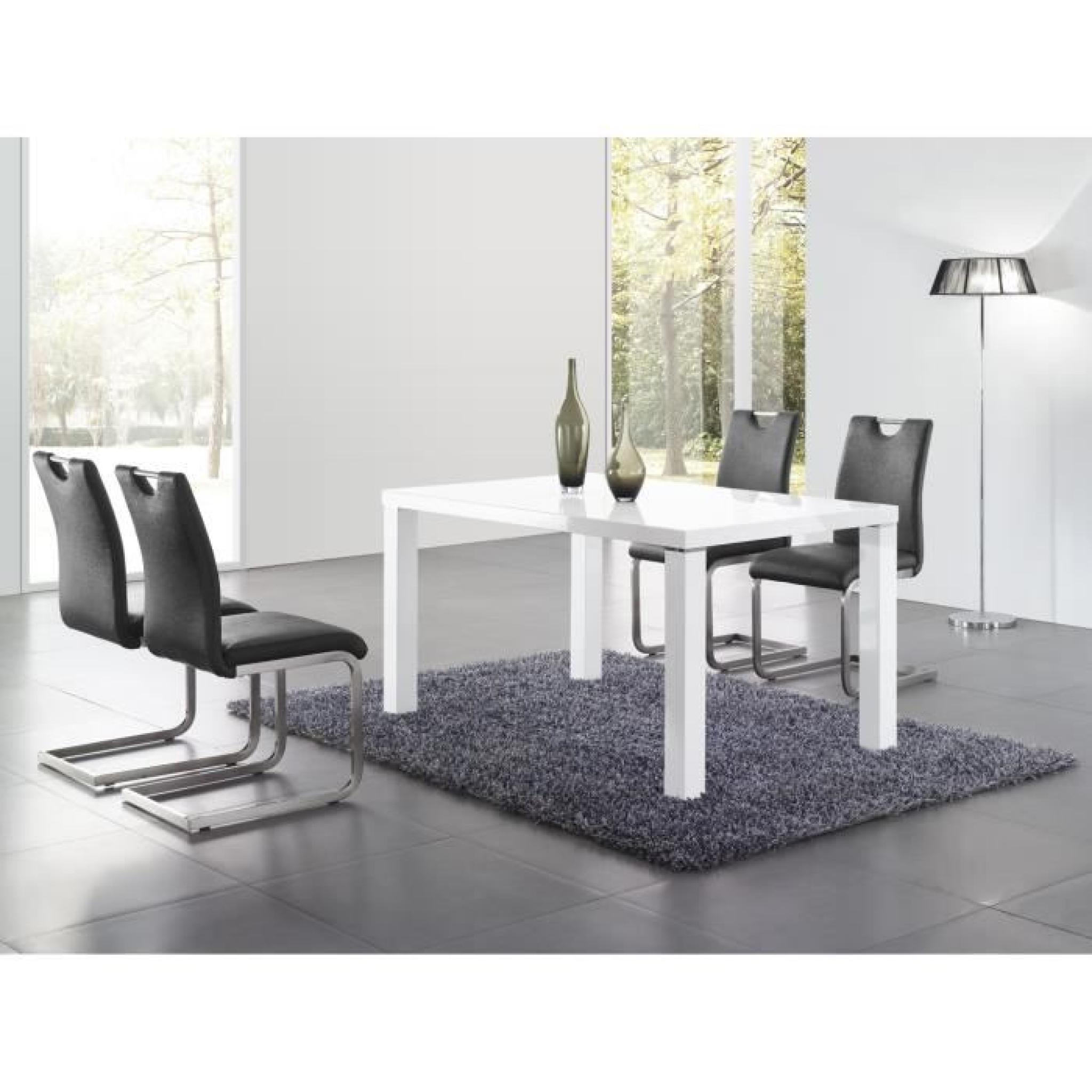 Table salle à manger 180 cm blanc laqué design