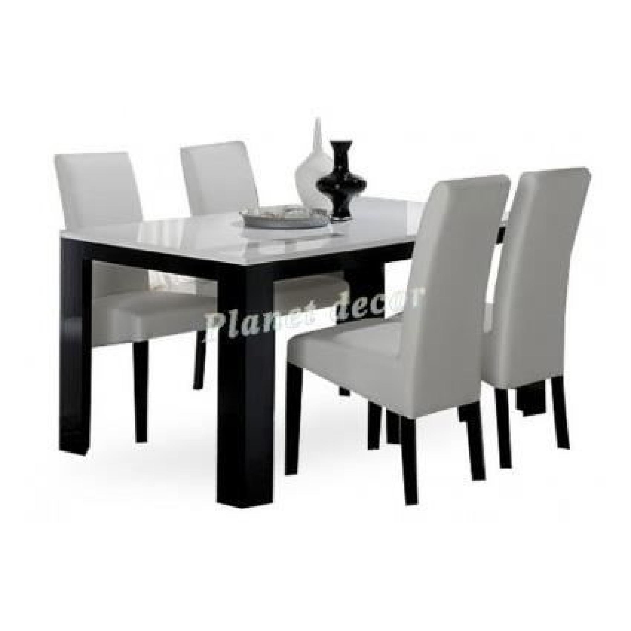 Table salle à manger Model PISA Noir-Blanc L160cm(sans chaises)
