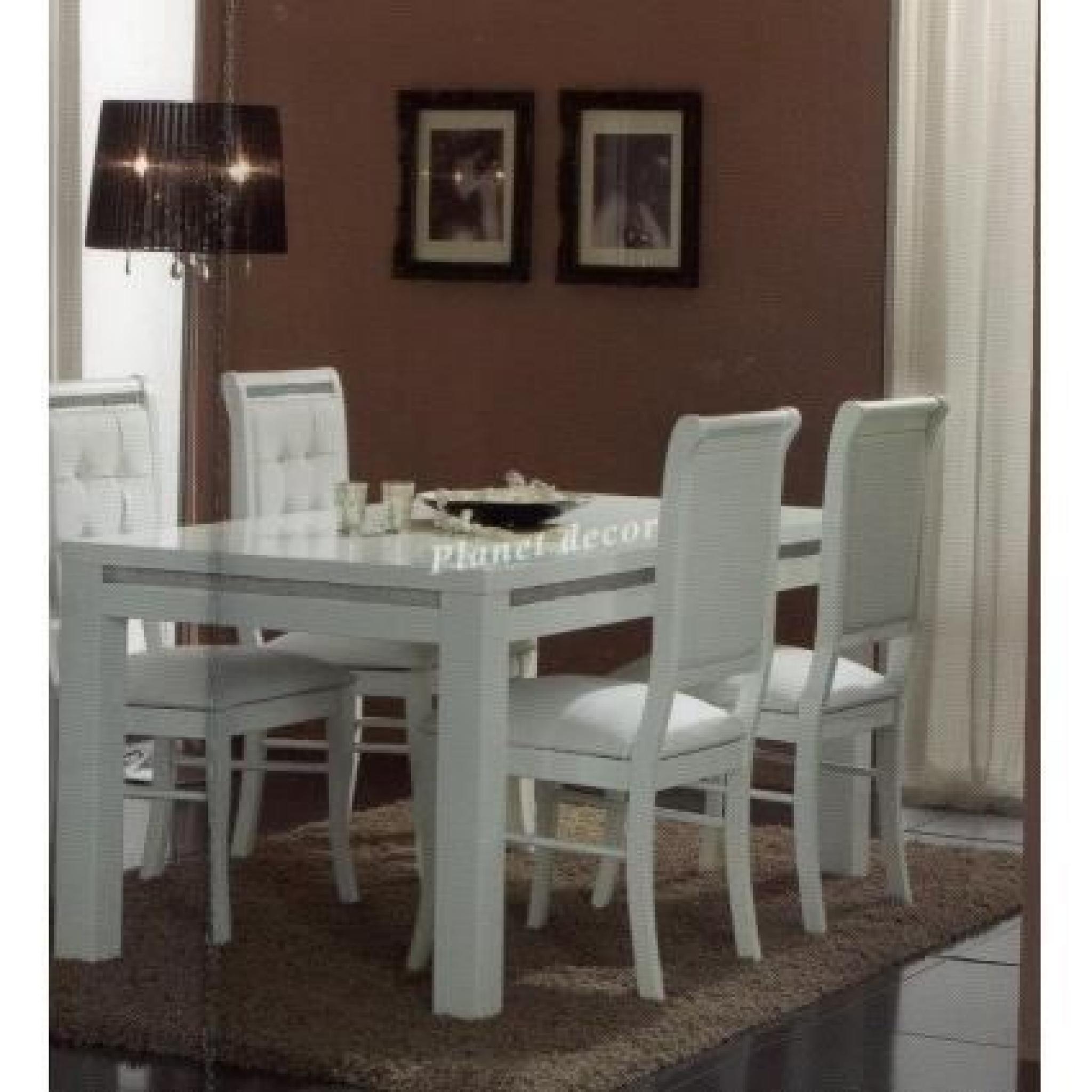 Table salle à manger PRESTIGE blanc 160 cm(sans chaises)
