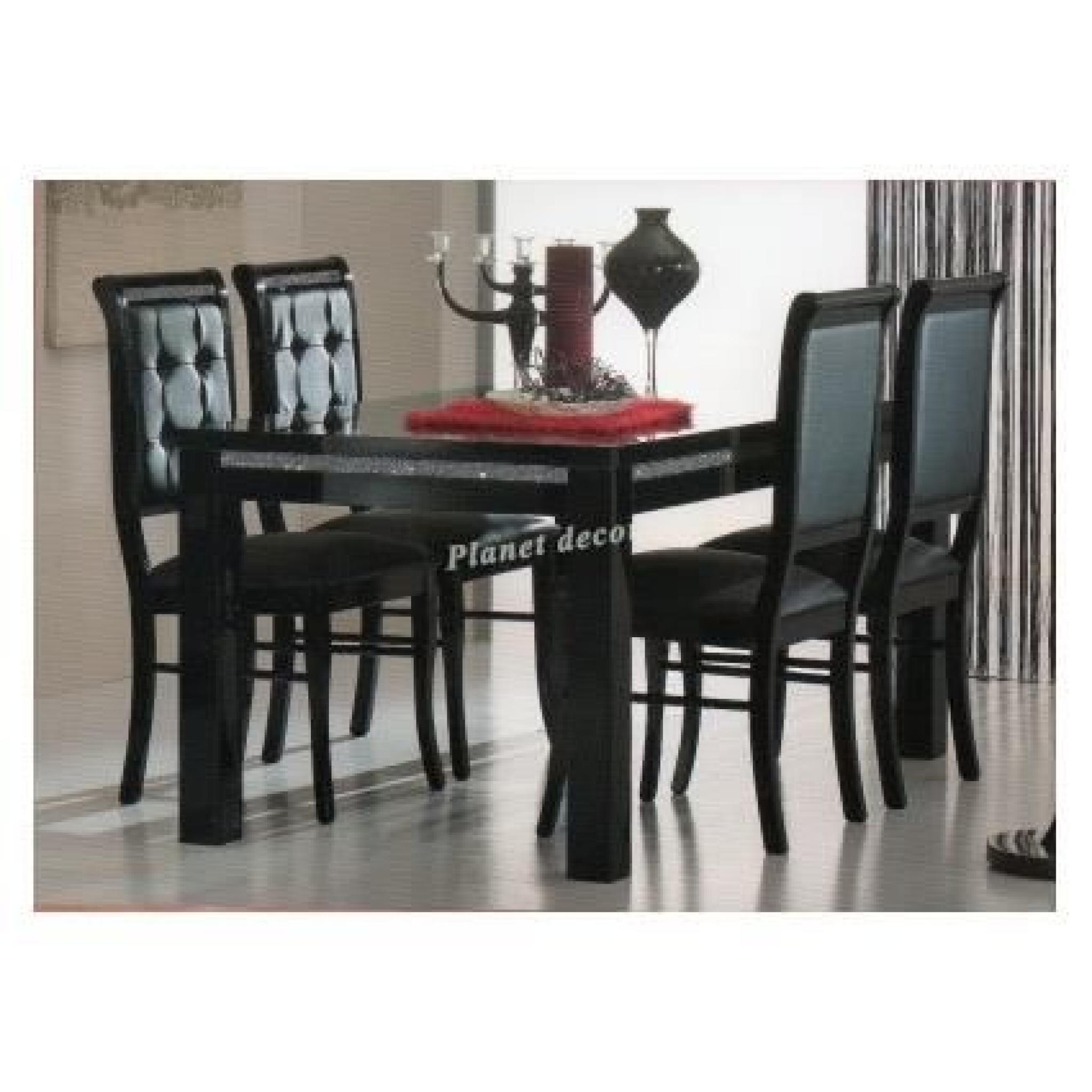 Table salle à manger PRESTIGE noir 160 cm(sans chaises)