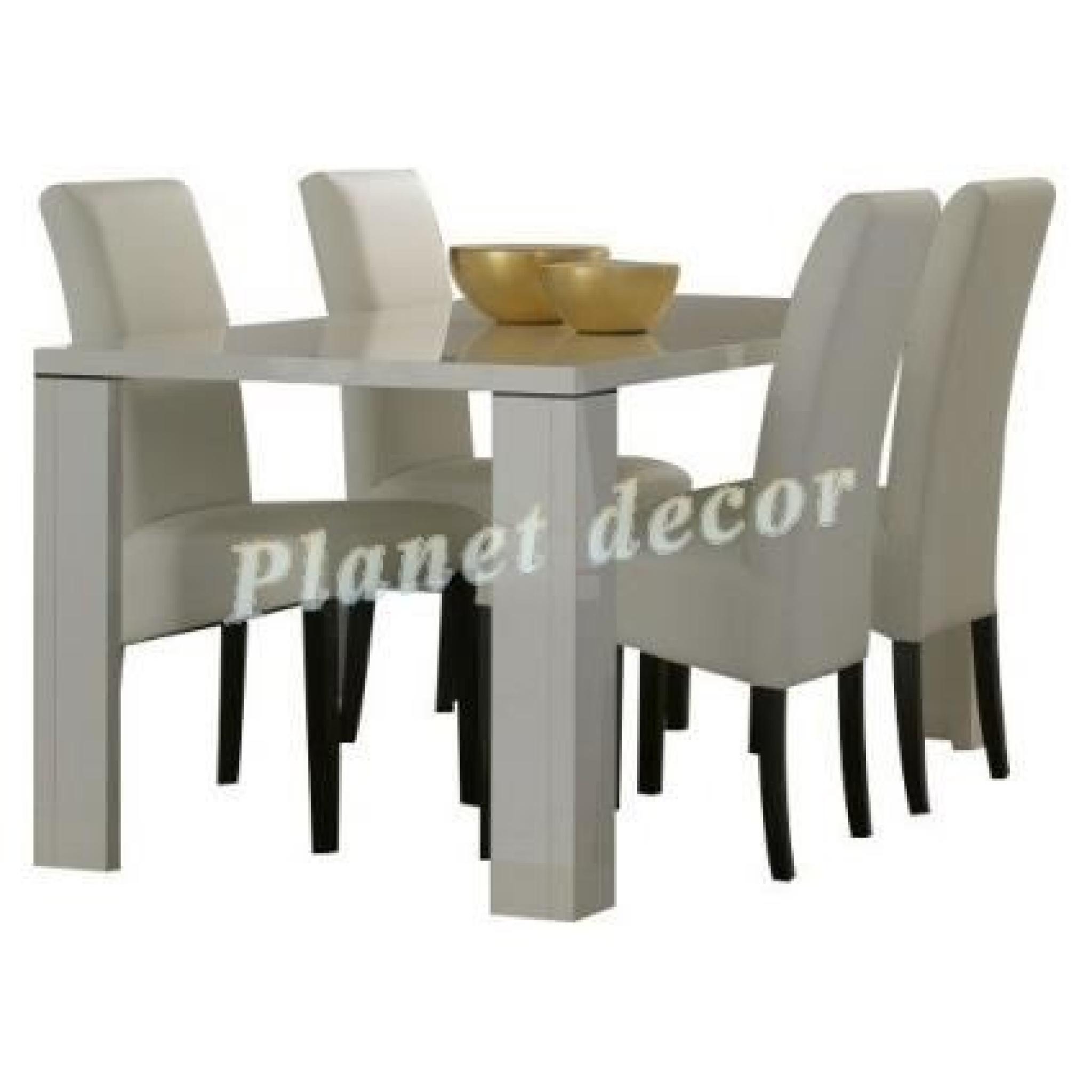 Table salle à manger TANIA 160 cm blanc-metal(sans chaises)