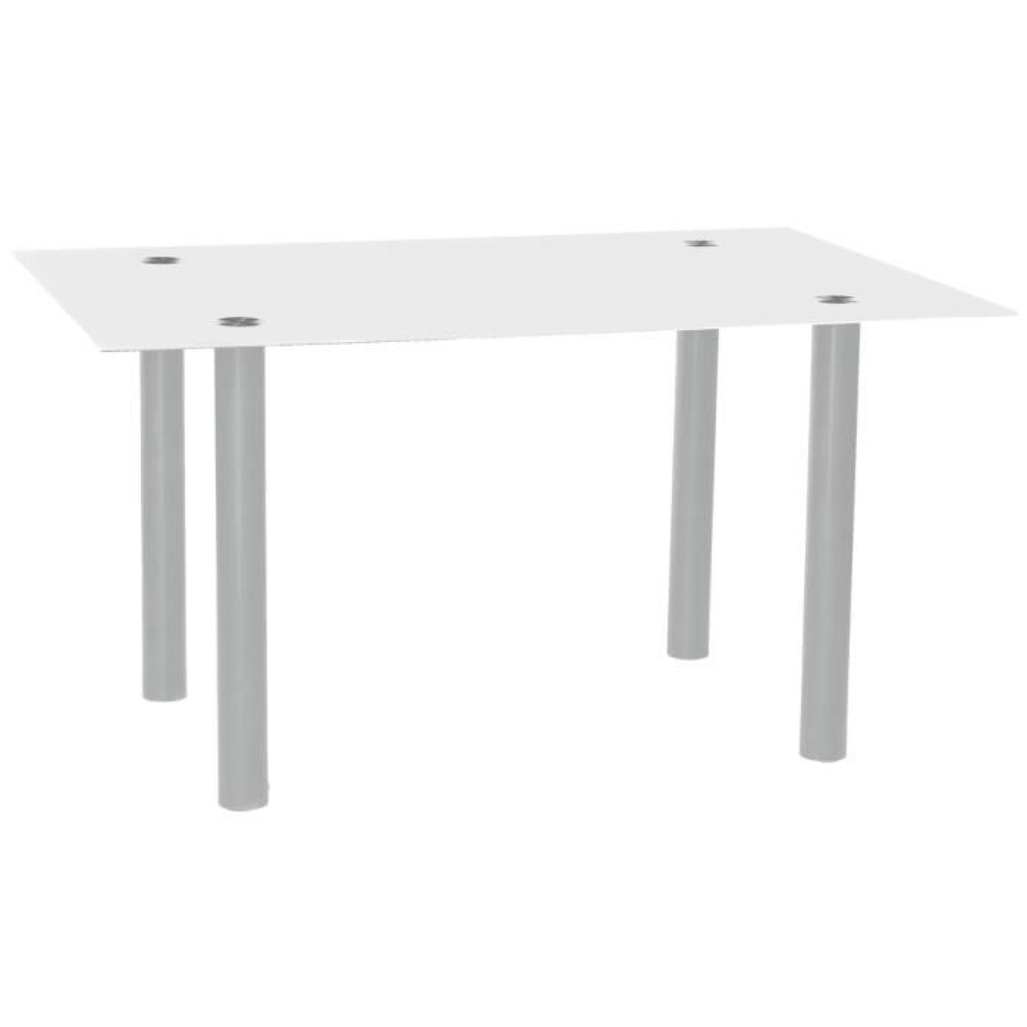 Table Salon Blanche-Pieds Acier Gris, 1400 x 900 x750 mm