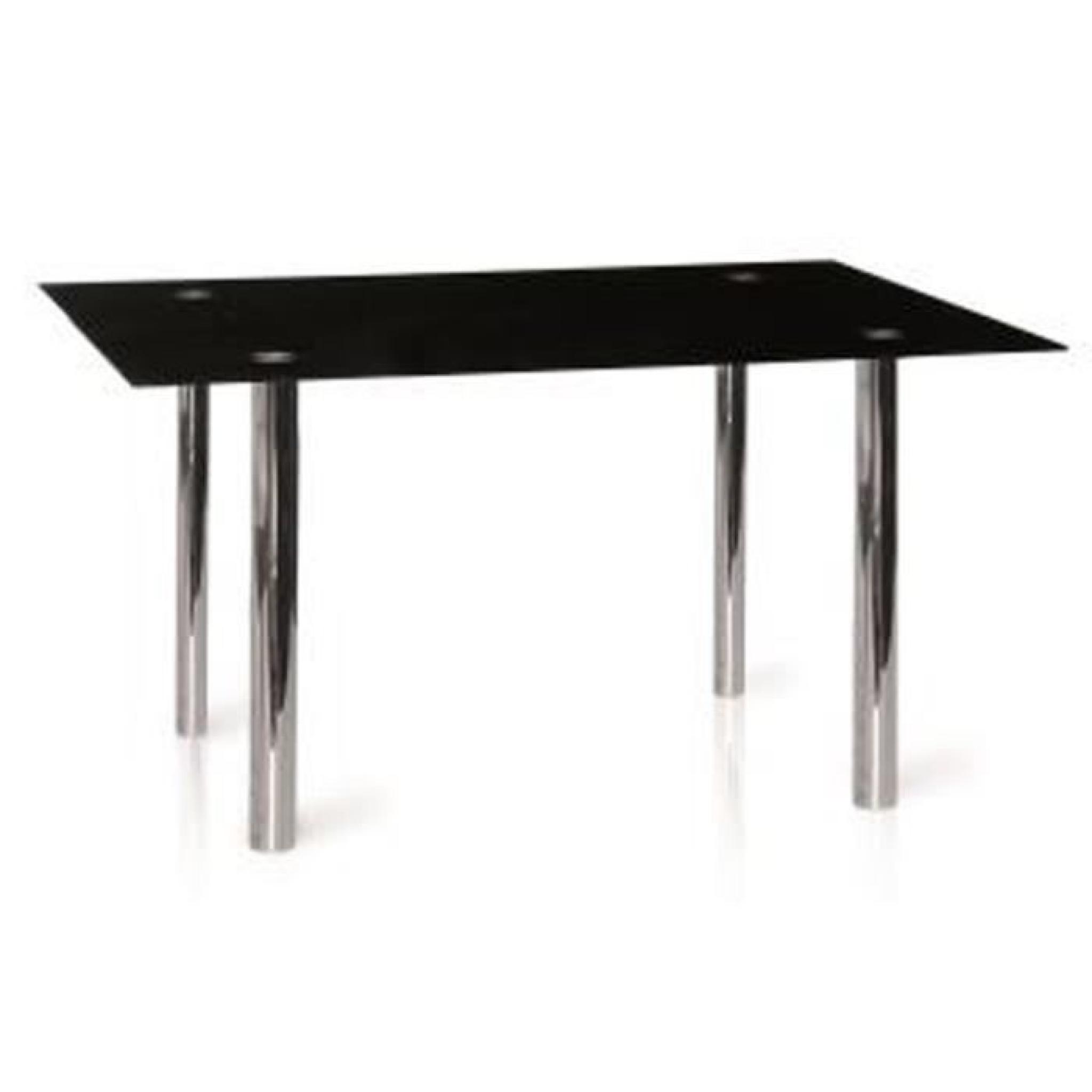 Table Salon Noir-Pieds chromé, 1400 x 900 x 750 mm