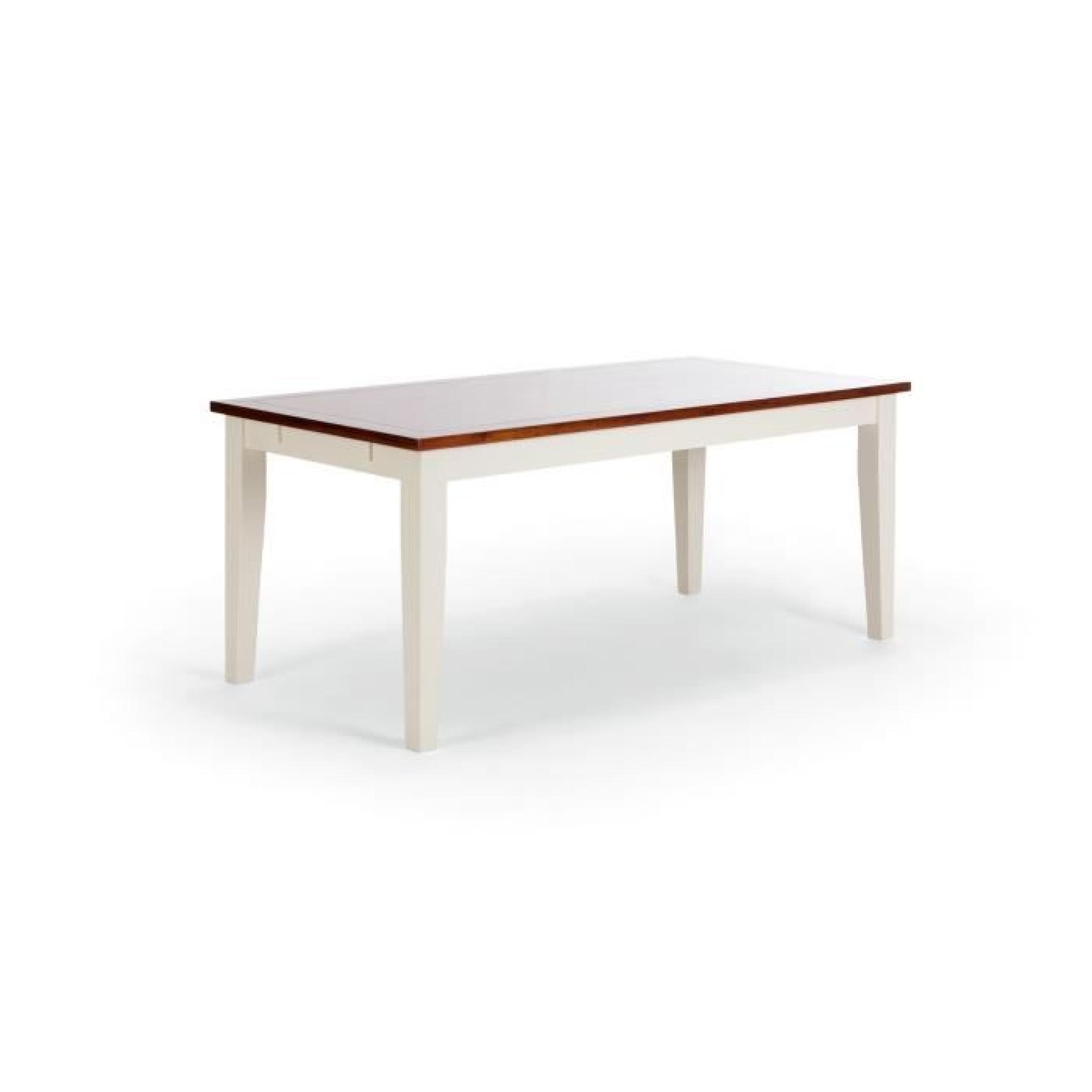 Table SAN DIEGO 180x90 an acacia blanc et marron massivum