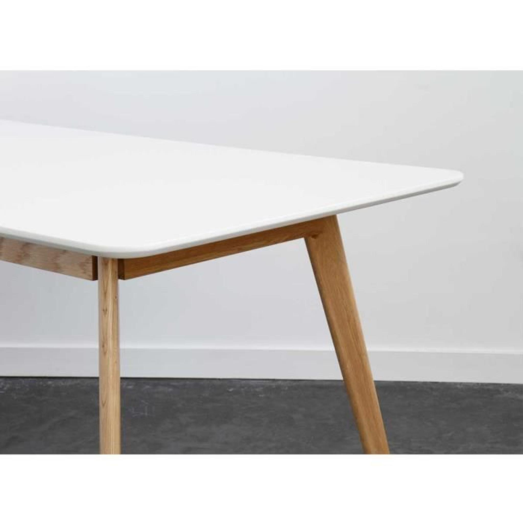 Table scandinave bois et laque Large 180cm Skoll Couleur Gris anthracite pas cher