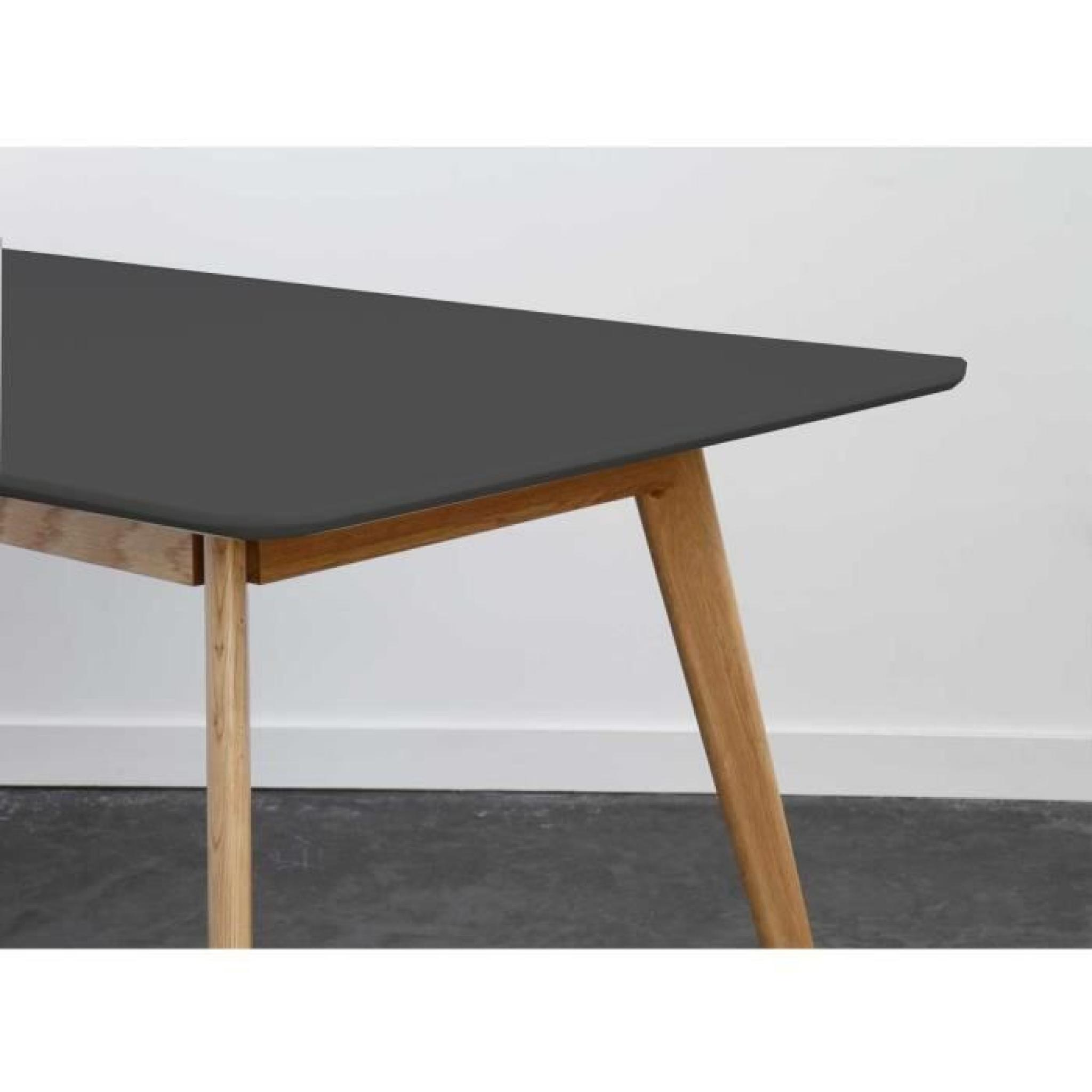 Table scandinave bois et laque Medium 160cm Skoll Couleur Gris pas cher