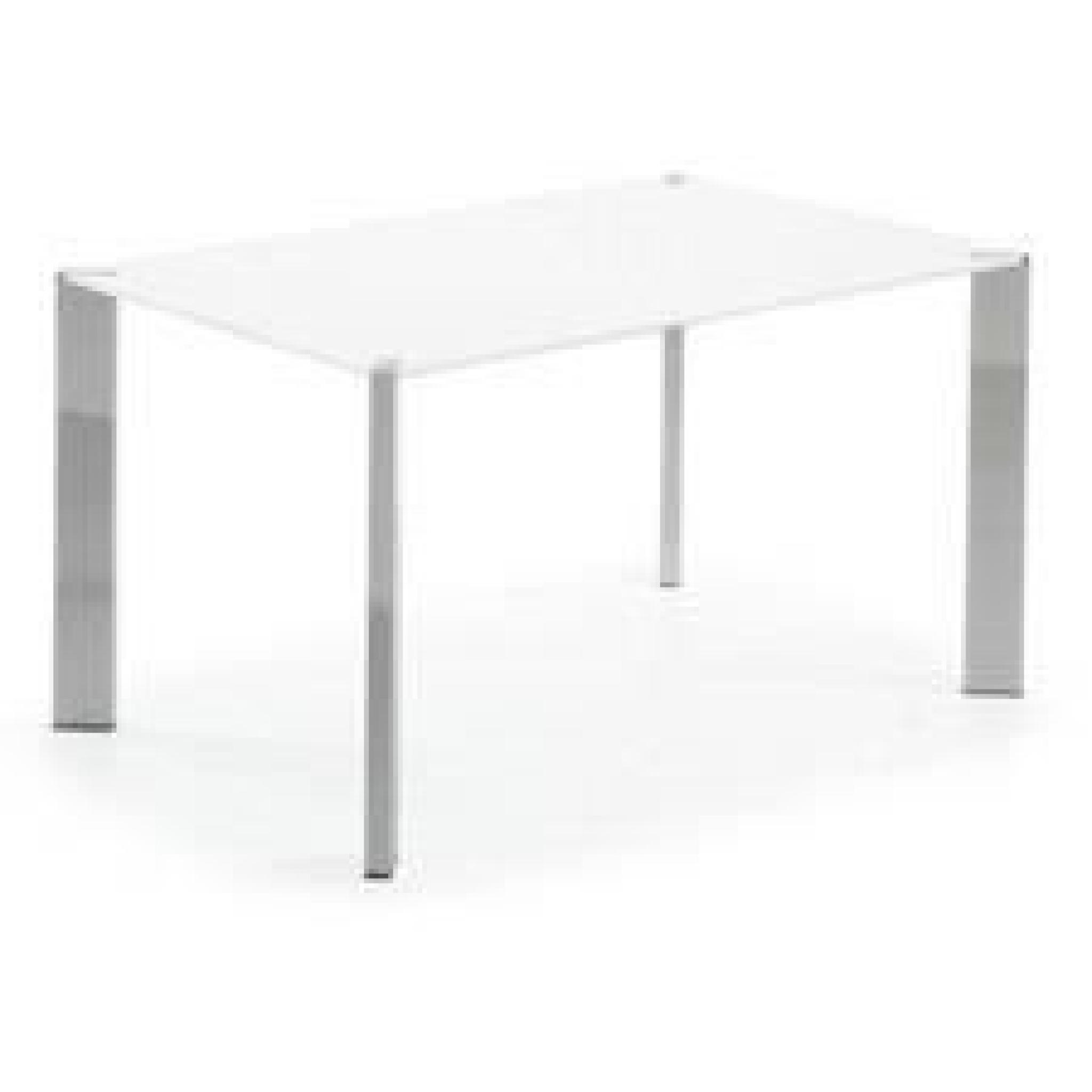 Table Spot 140x90 cm, argent et blanc
