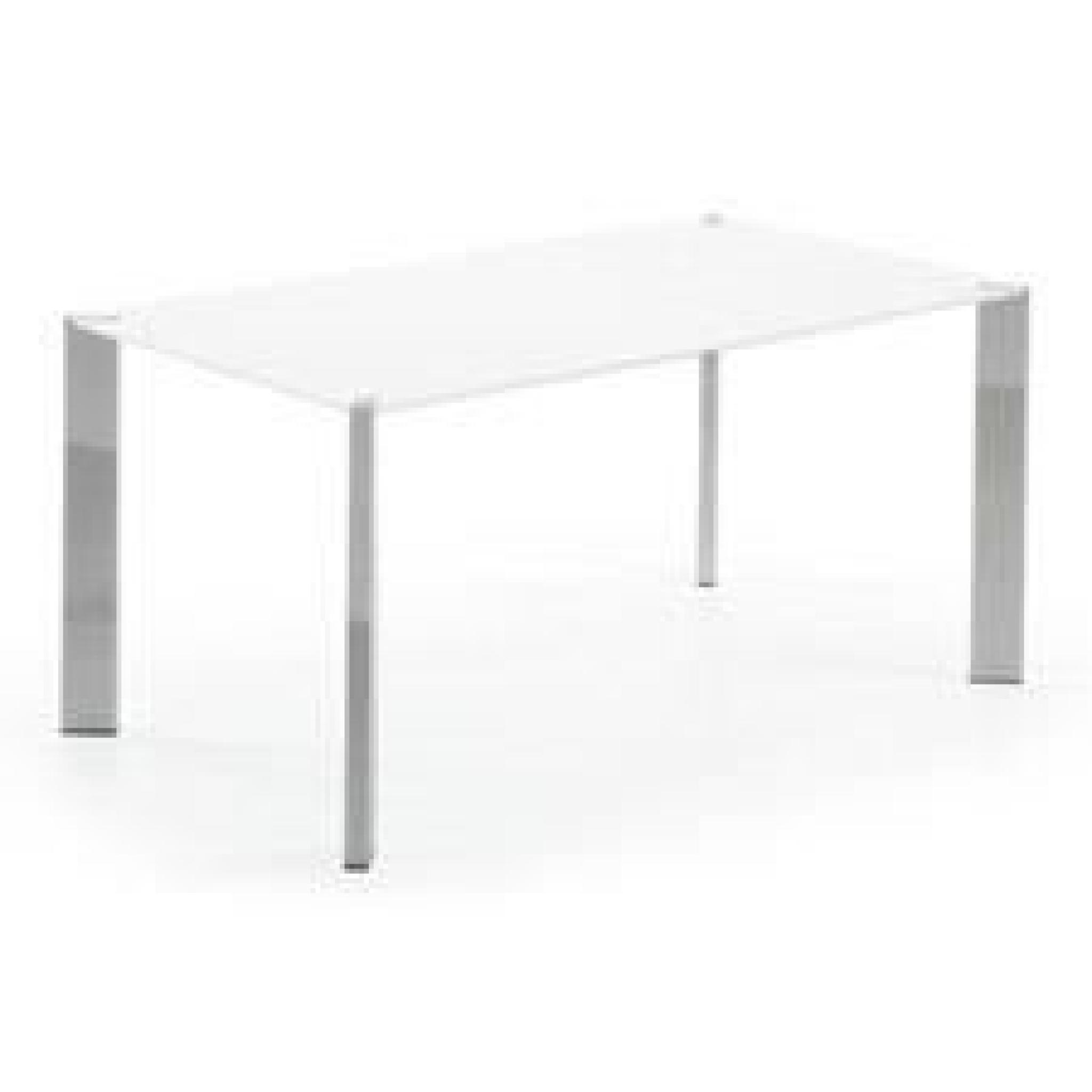 Table Spot 160x90 cm, argent et blanc