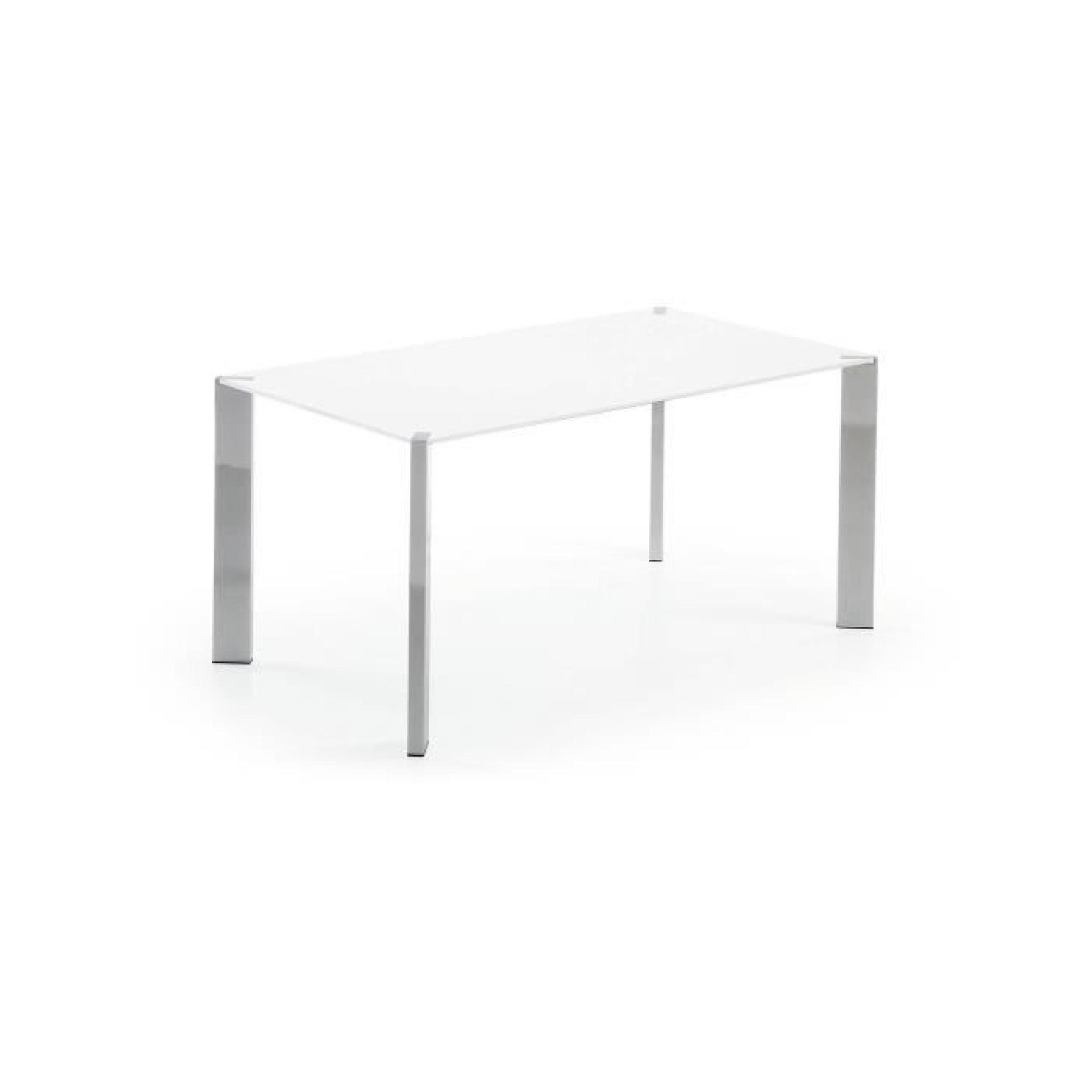 Table Spot 160x90 cm, argent et blanc pas cher