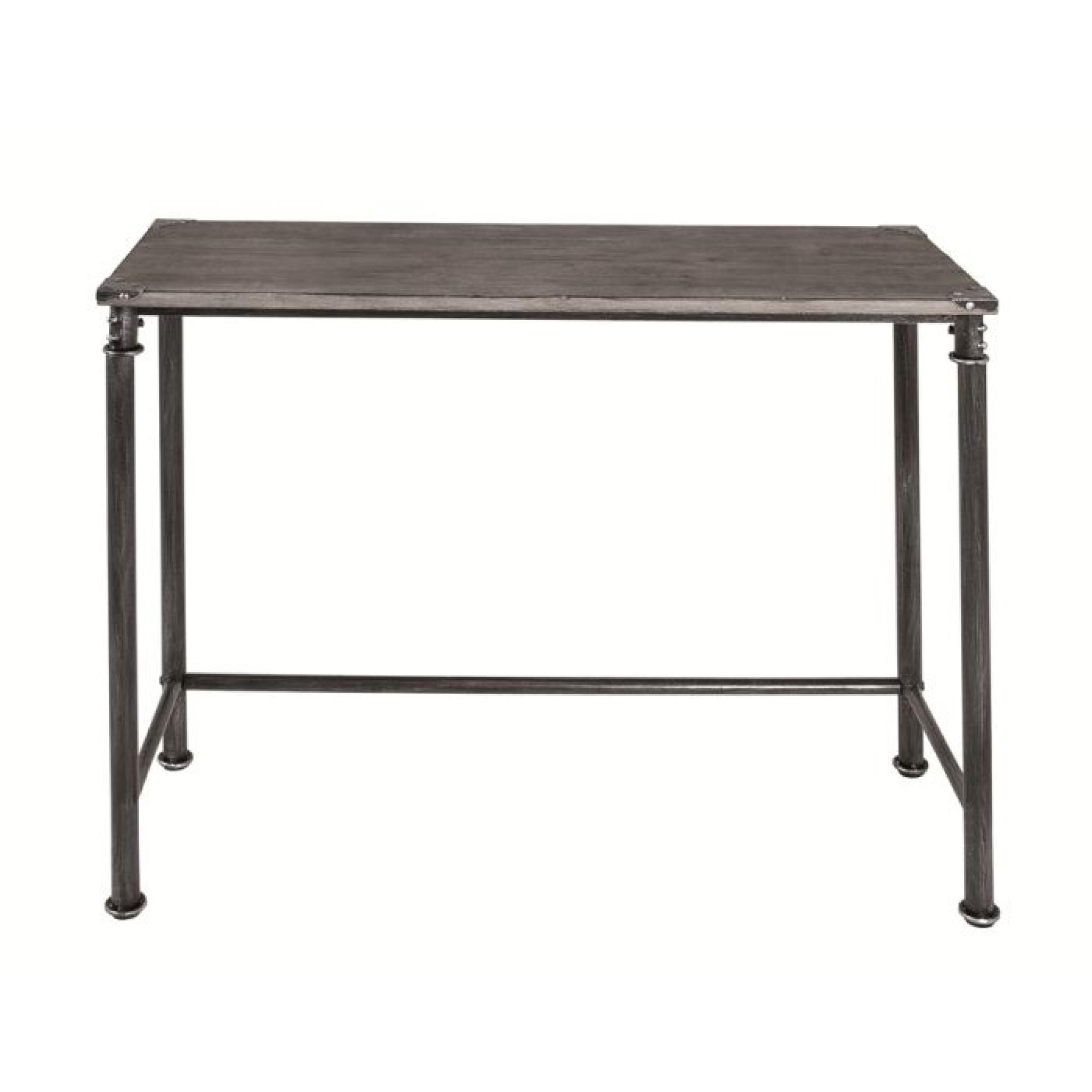 Table Swithome Xena en acier et bois massif gris
