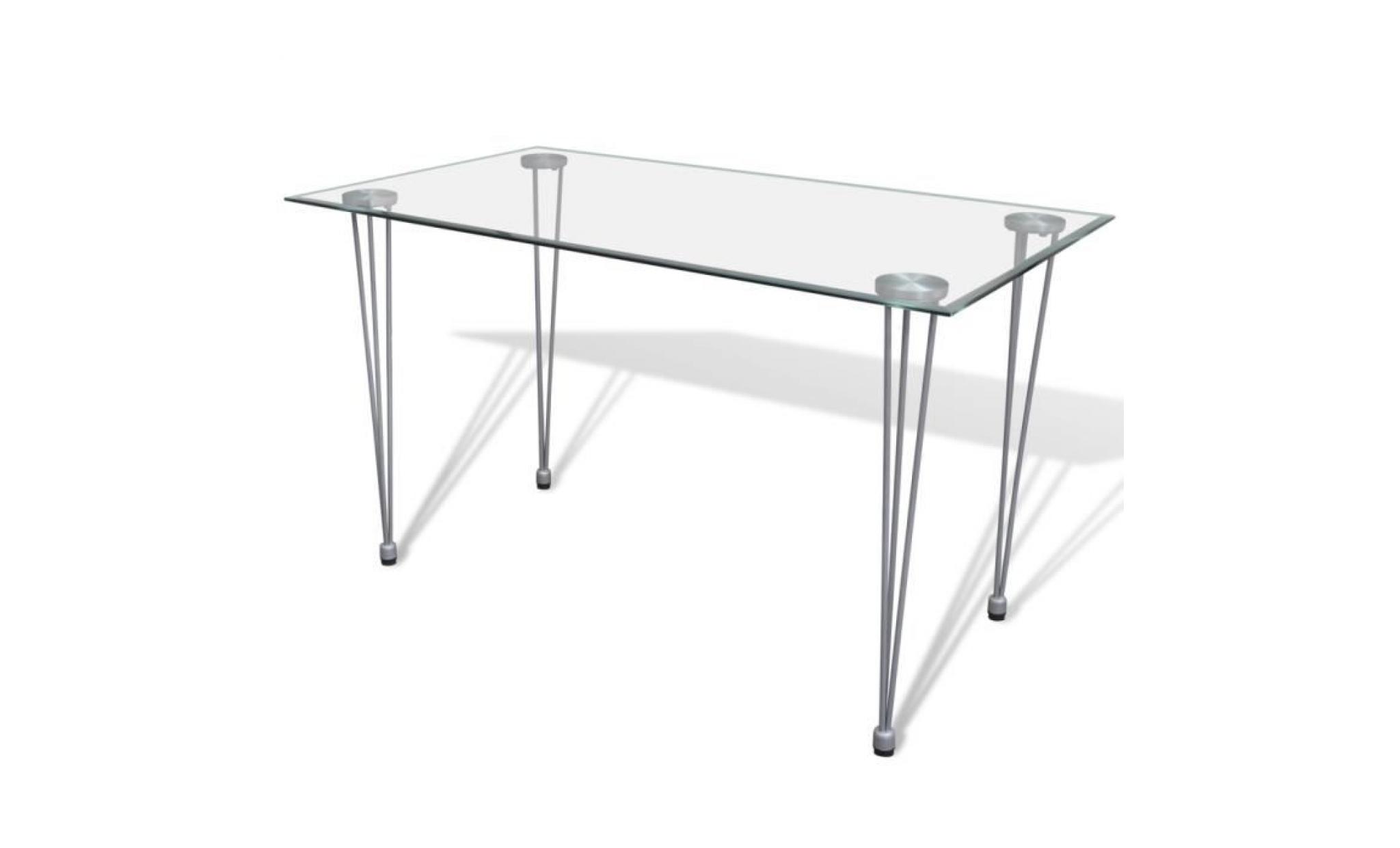 Table transparente avec plateau en verre