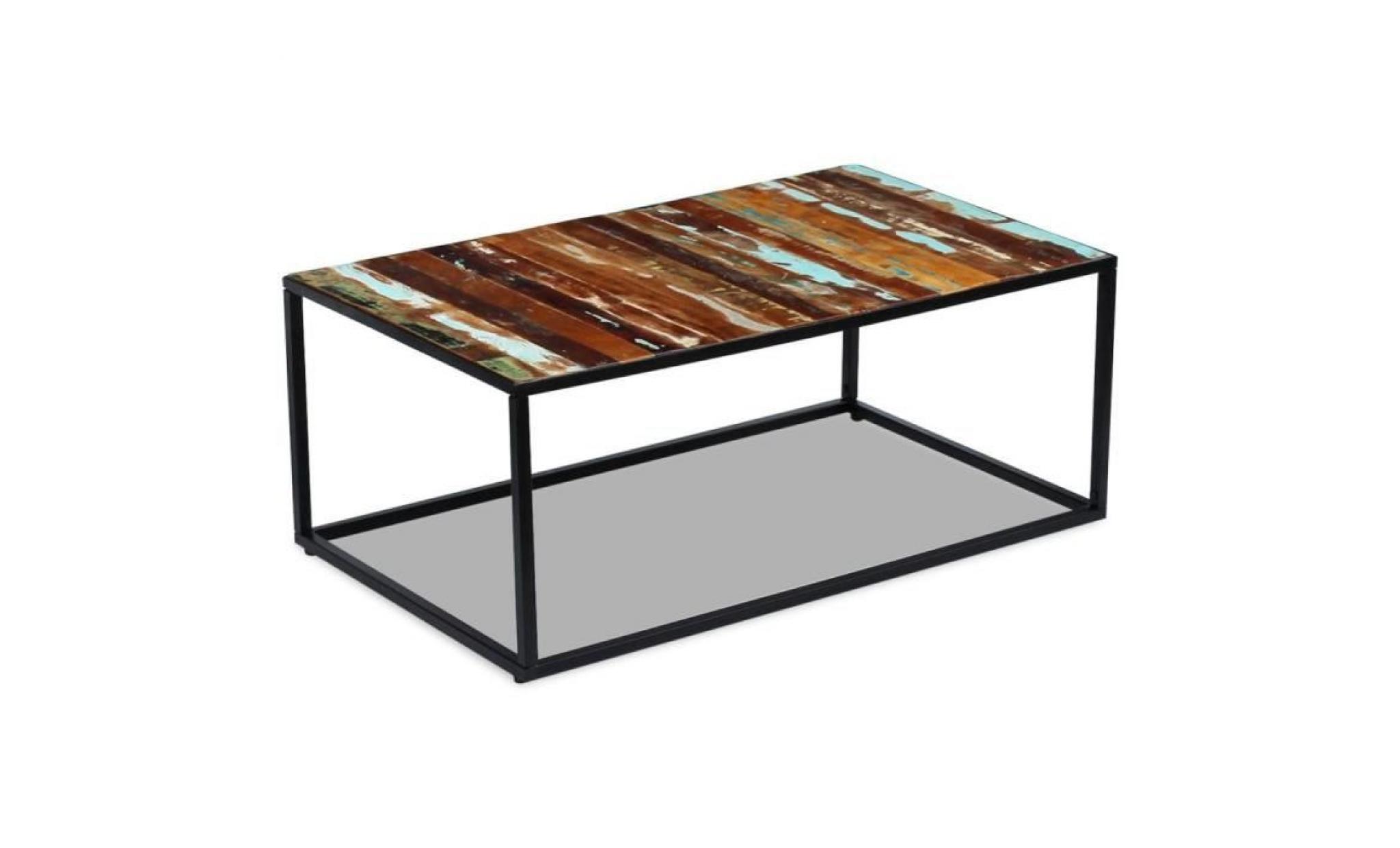 tables basses couleur : multicolore materiau : bois de recuperation et structure en acier rob