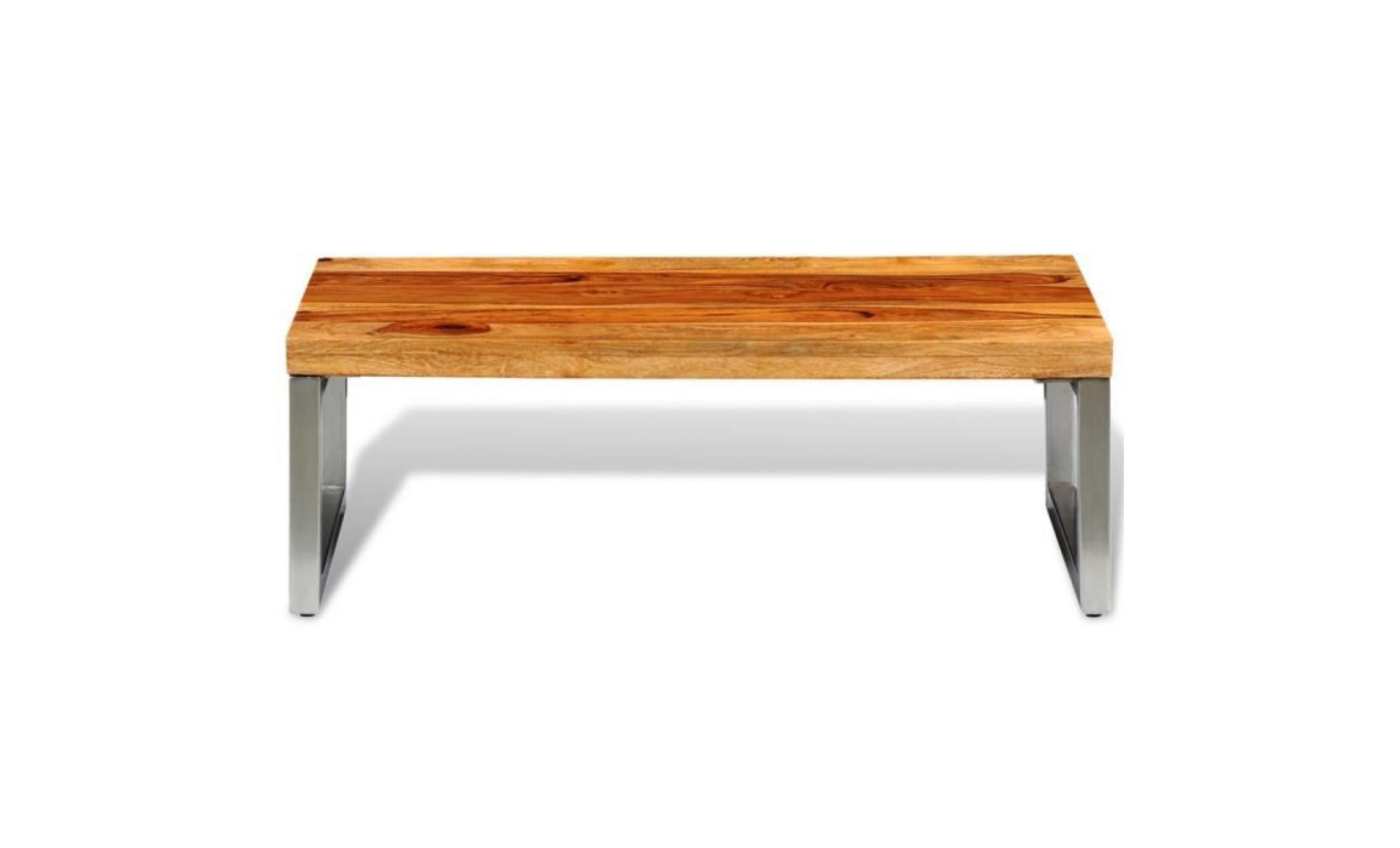 tables basses table basse en bois sheesham solide avec pieds en acier