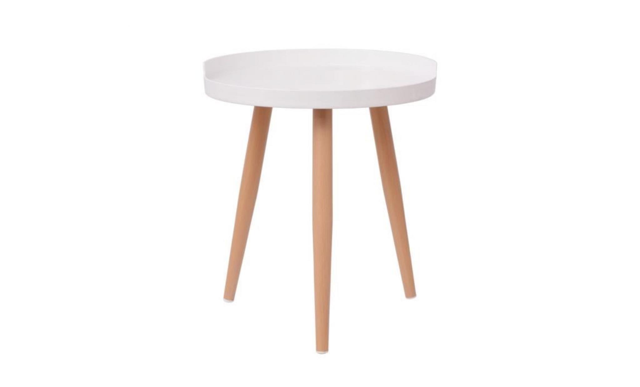 tables basses  table basse ronde 40 x 45,5 cm blanc