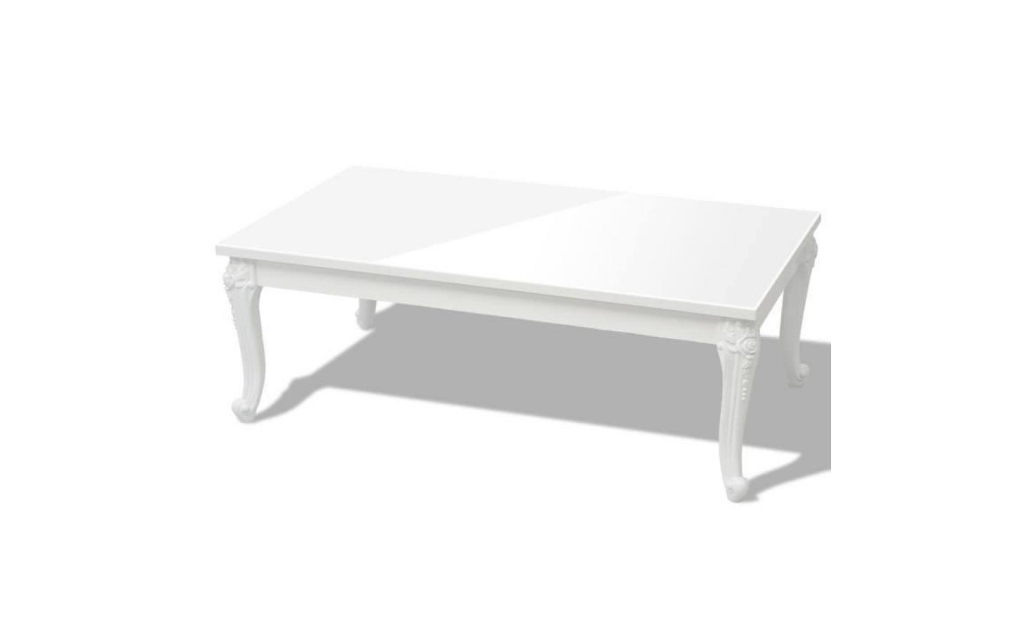 tables basses vida xl table basse 120 x 70 x 42 cm laquee blanche