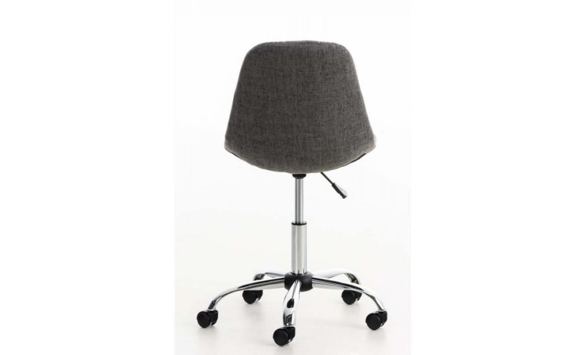 tabouret chaise de bureau pivotante hauteur réglable tissu noir tab010010 pas cher