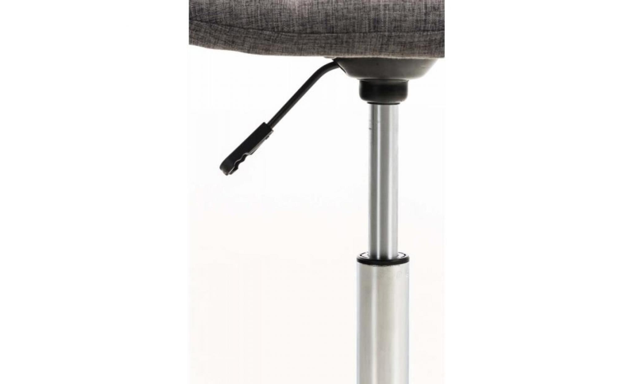 tabouret chaise de bureau pivotante hauteur réglable tissu gris tab010007 pas cher