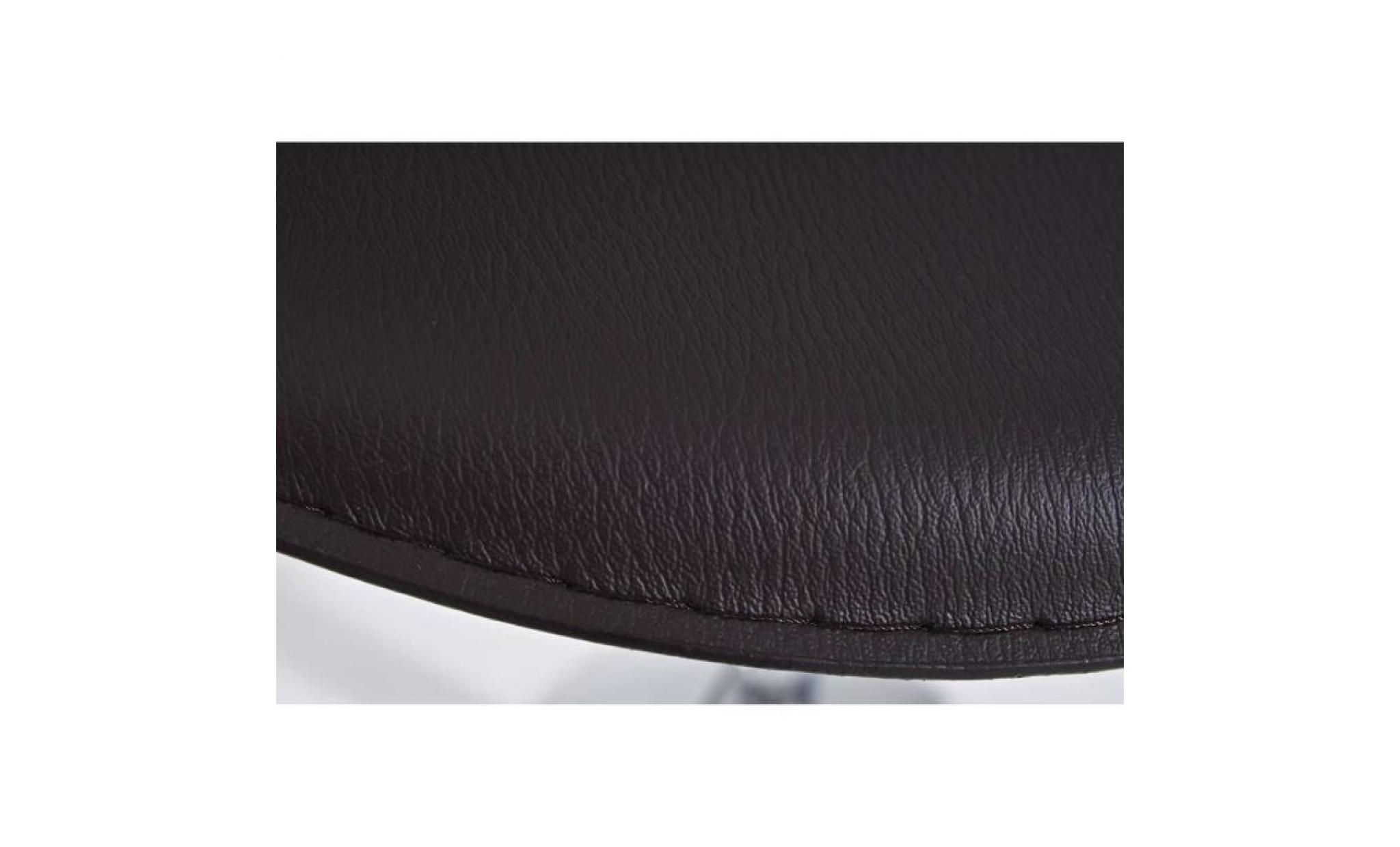 tabouret de bar avec siège en similicuir coloris marron   95 x 46 x 46 cm pas cher