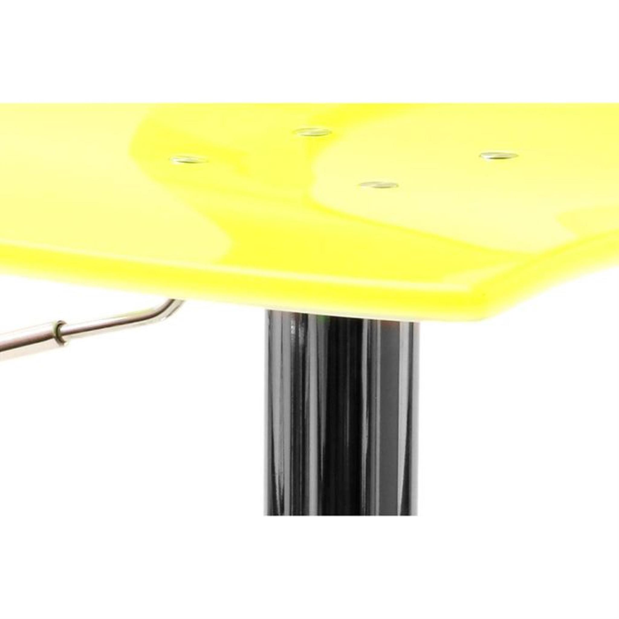 Tabouret de bar design jaune et blanc CALYPSO pas cher
