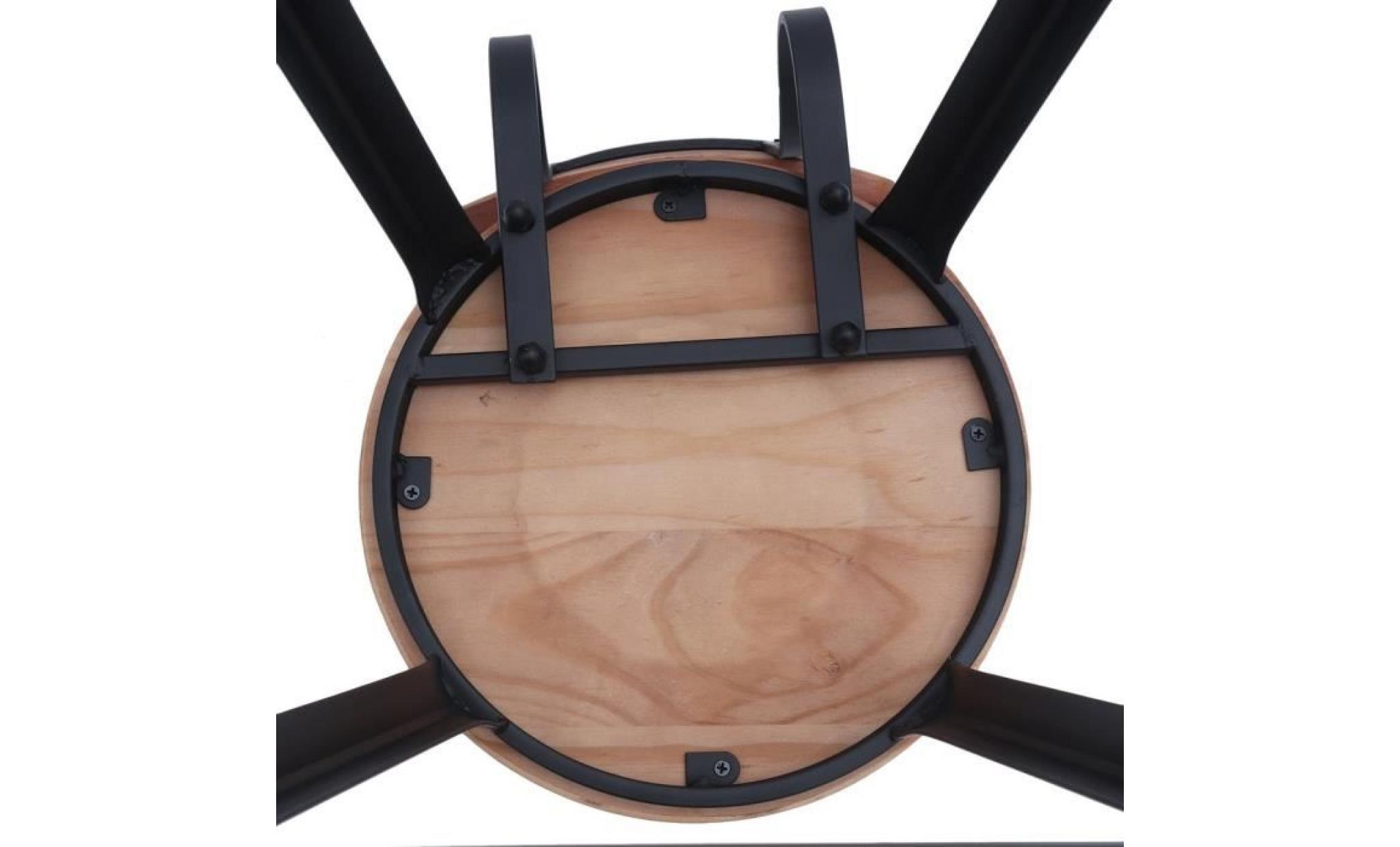 tabouret de bar chaise de bar avec dossier en bois et fer massif ergonomique.moderne 34 * 34 * 95cm   2pcs pas cher