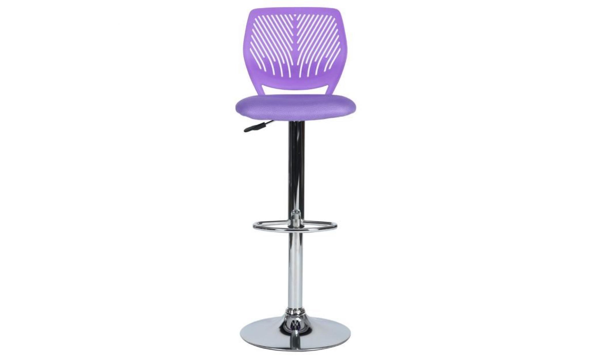 tabouret de bar chaise de bar haute   métal et plastique   violet   42*39*91 113cm pas cher