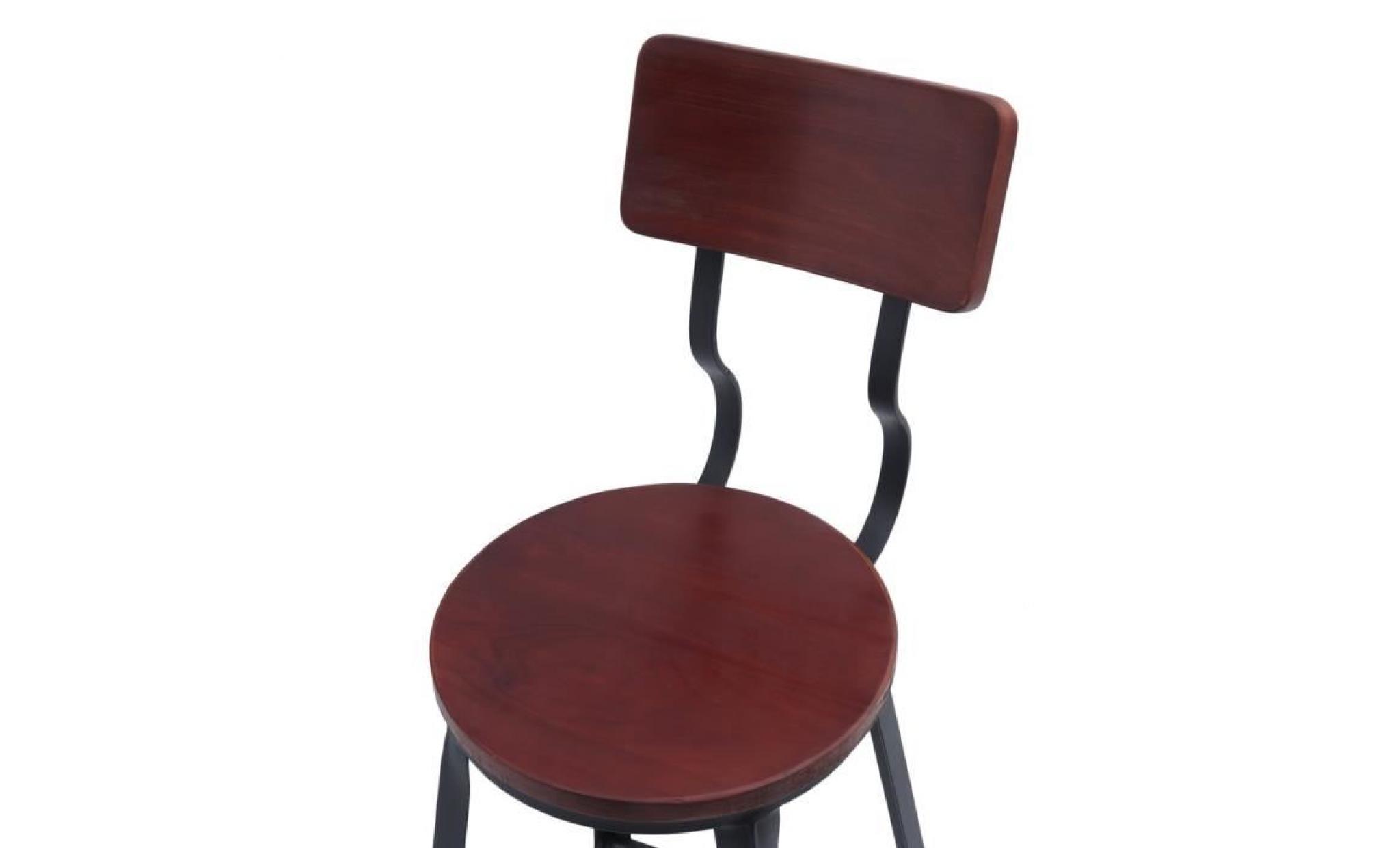 tabouret de bar chaise industrielle avec dossier moderne confort de luxe   34 * 34 * 95cm   noire