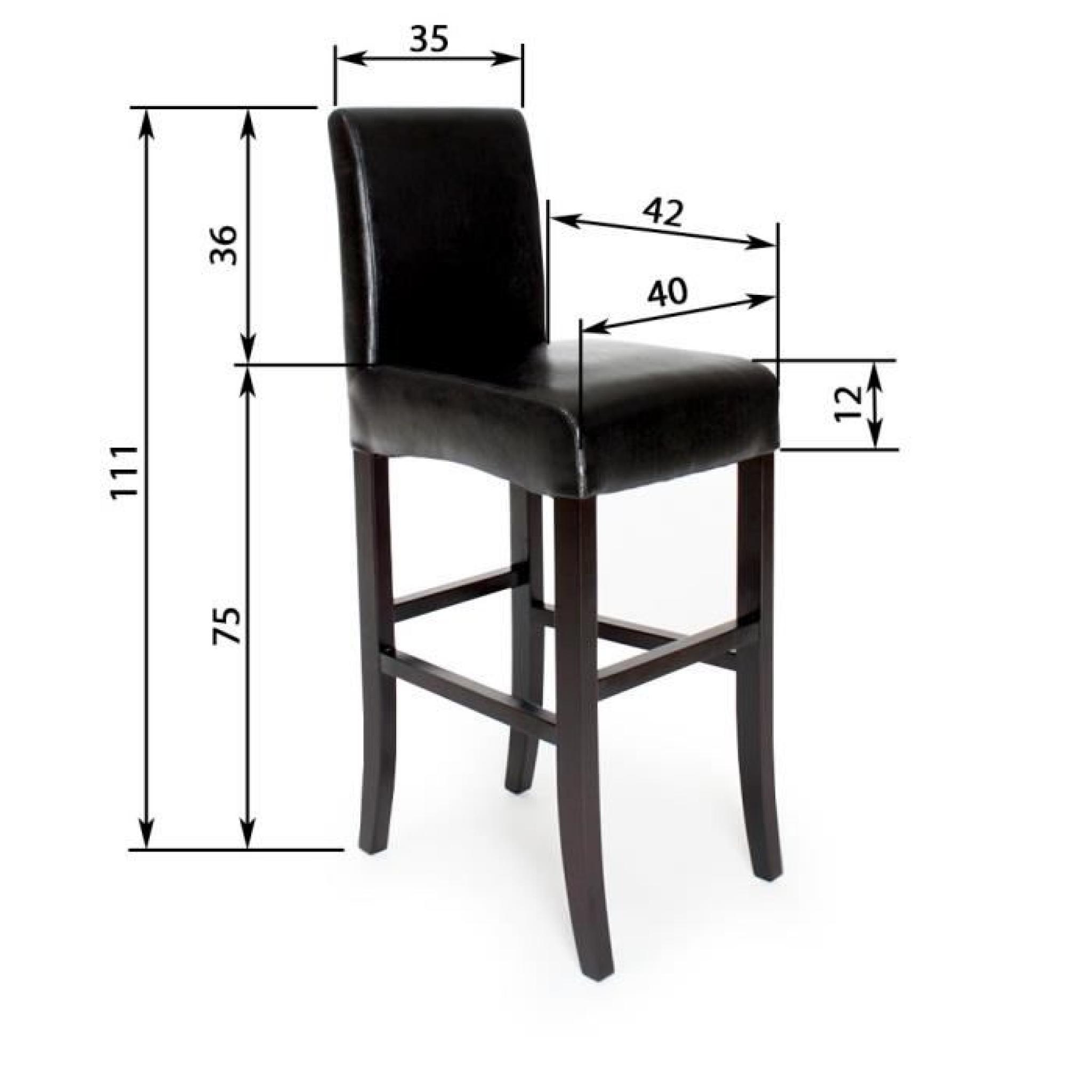 Tabouret Bar, Chaise de Bar design TECTAKE 111 cm pas cher