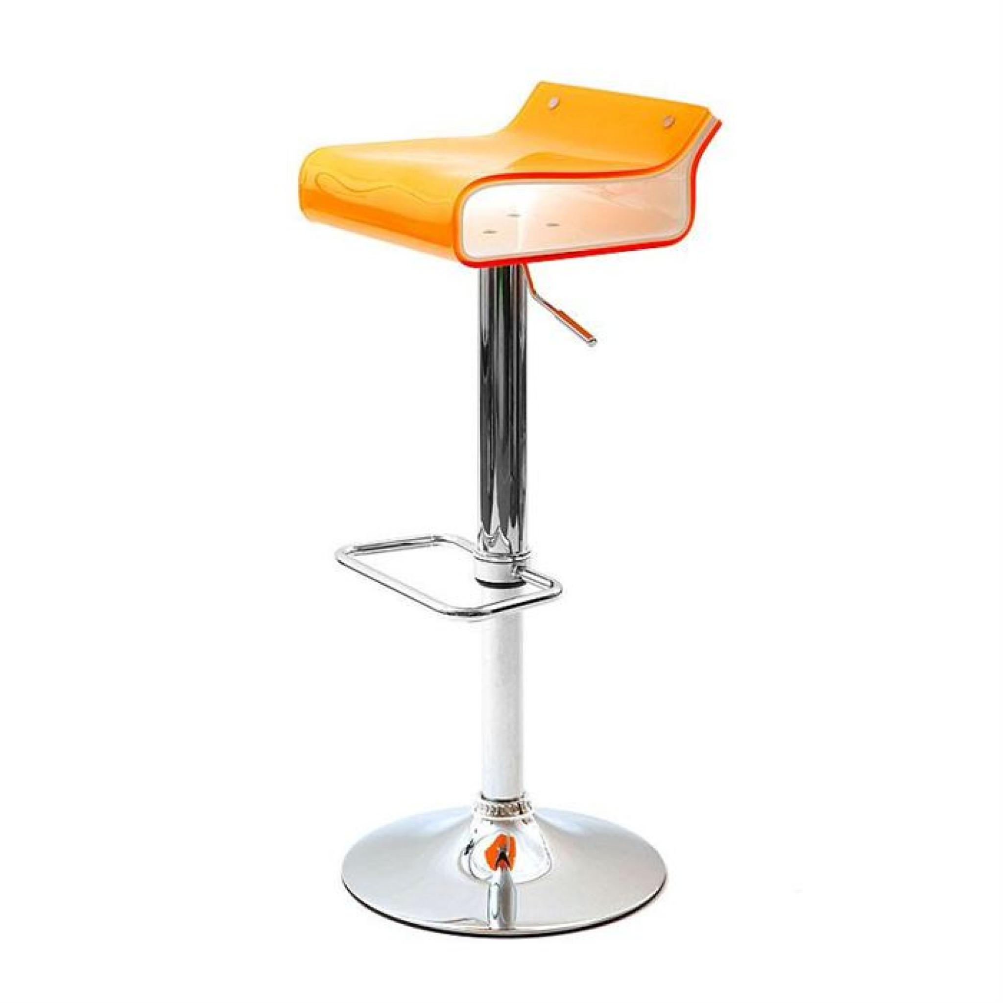Tabouret de bar design orange et blanc ICE POP