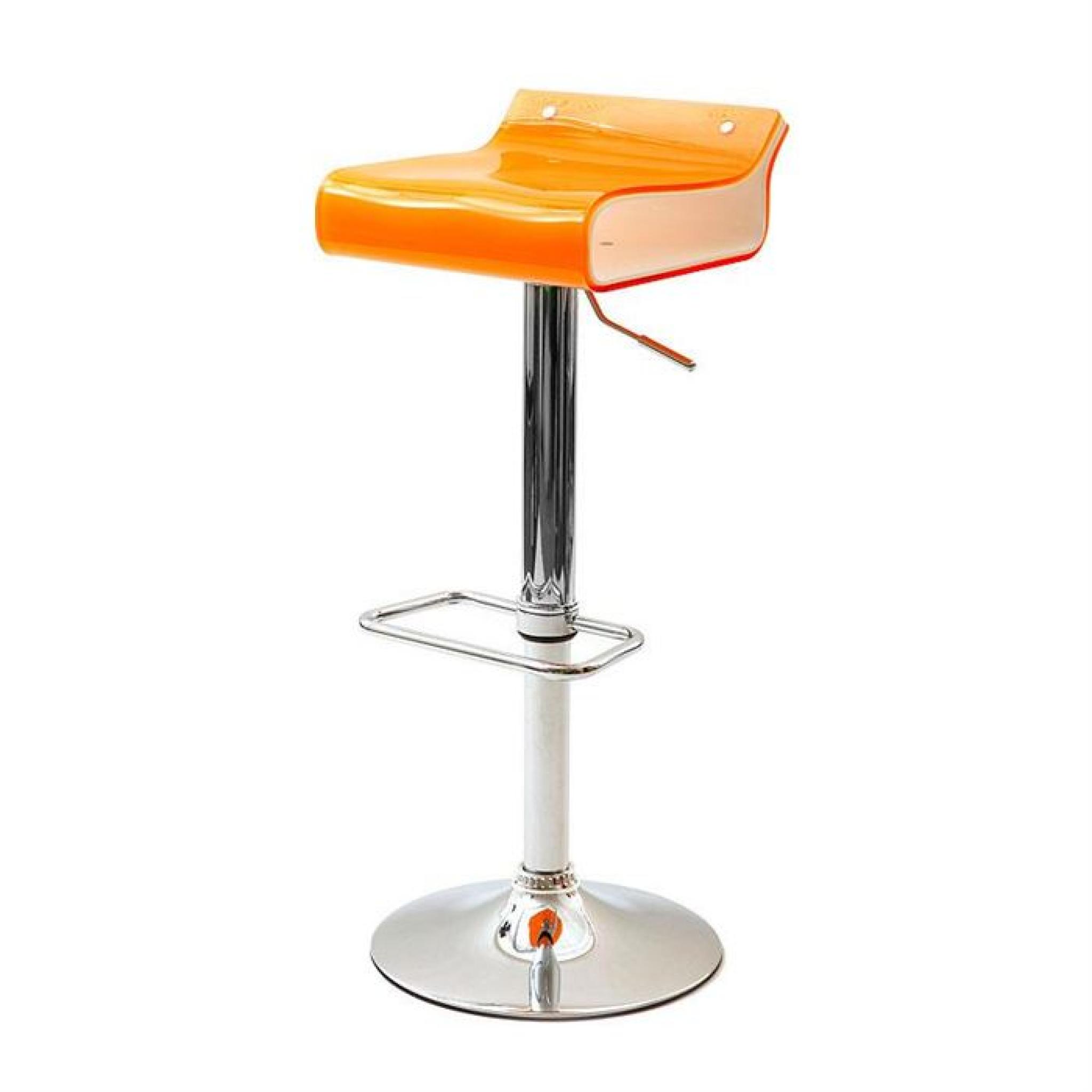 Tabouret de bar design orange et blanc ICE POP pas cher