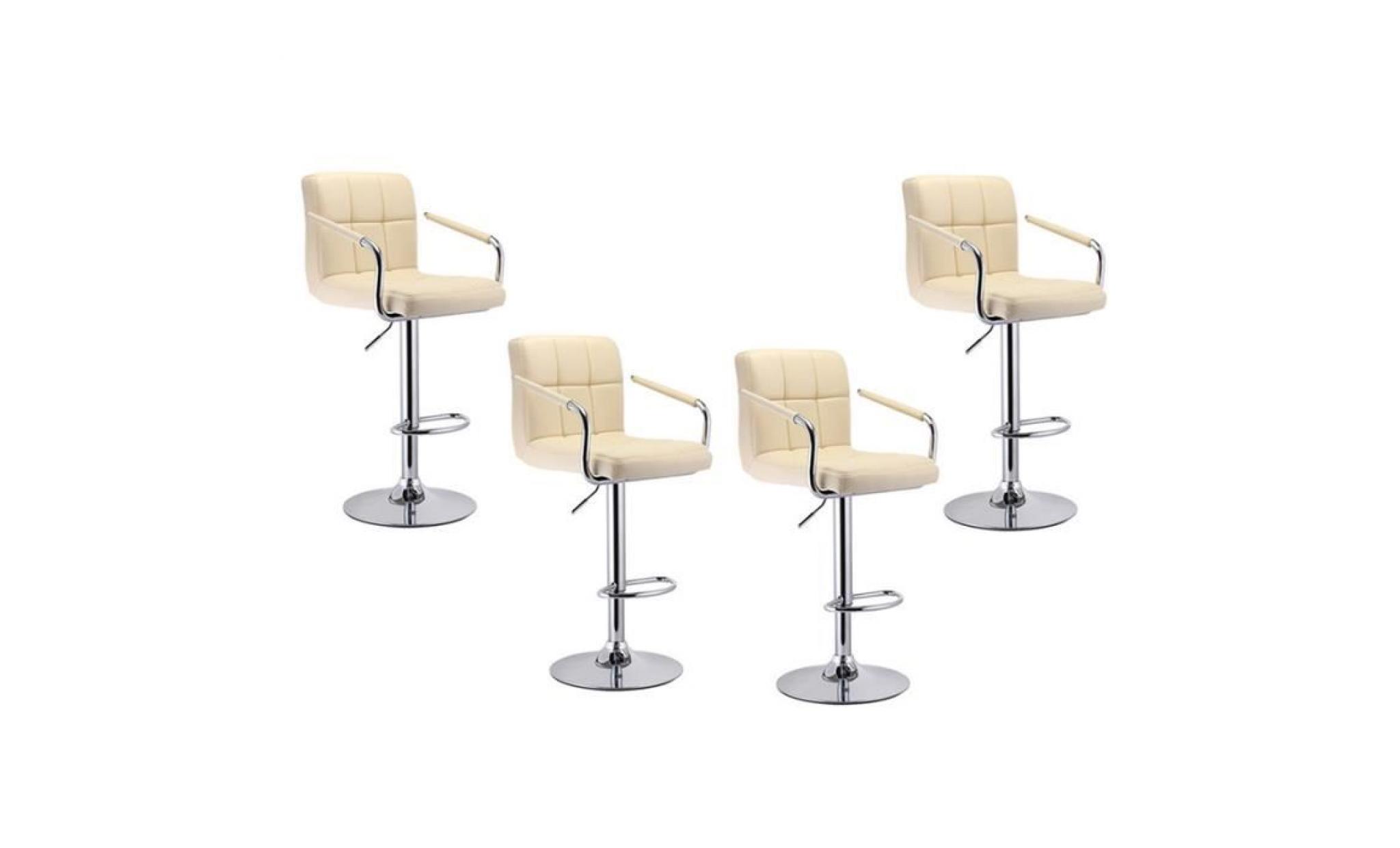 tabouret de bar lot de 4, tabouret de bar design, chaise de bar noir pivotant et réglable en hauteur 63 cm   83 cm