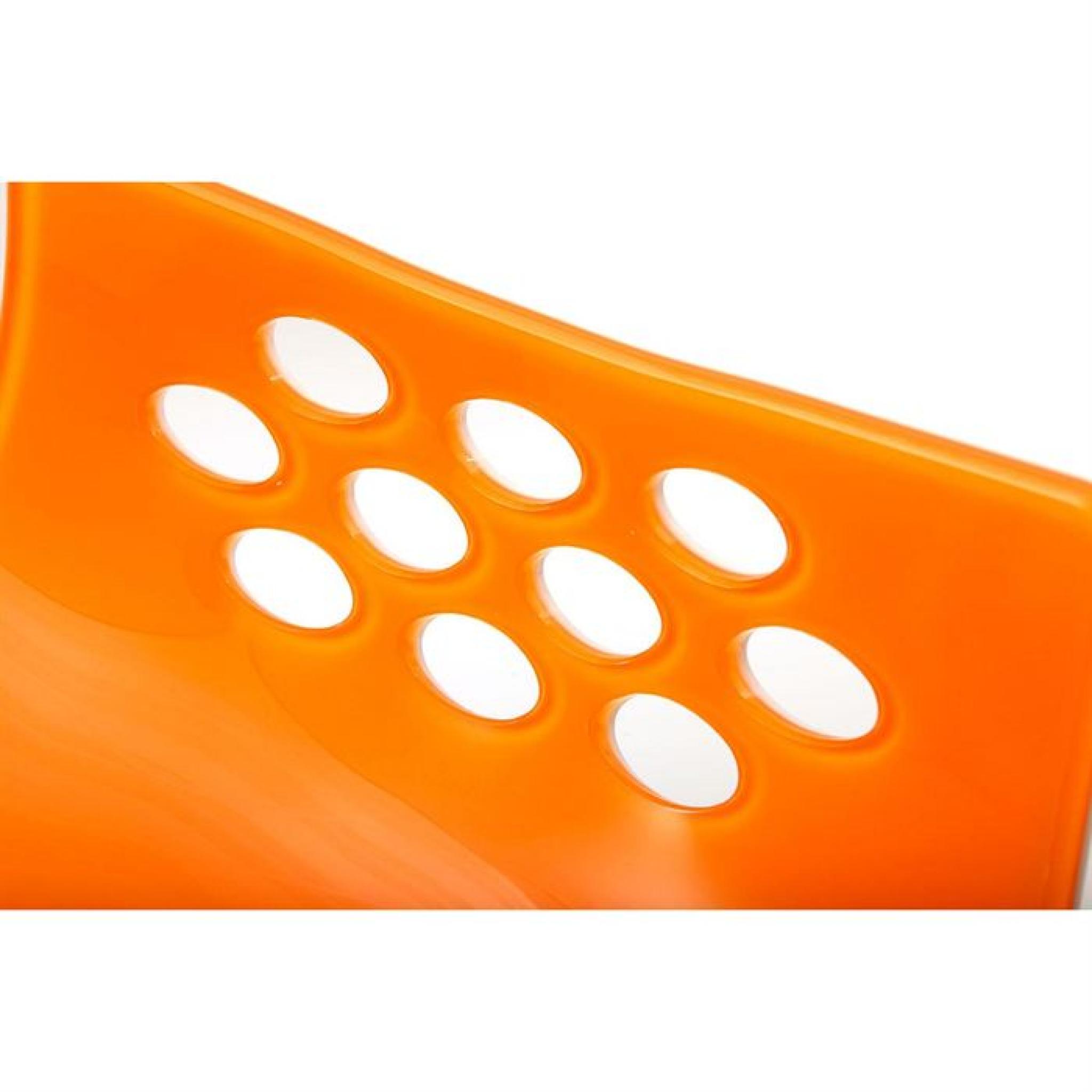 Tabouret de bar design orange et blanc MAGELLAN pas cher
