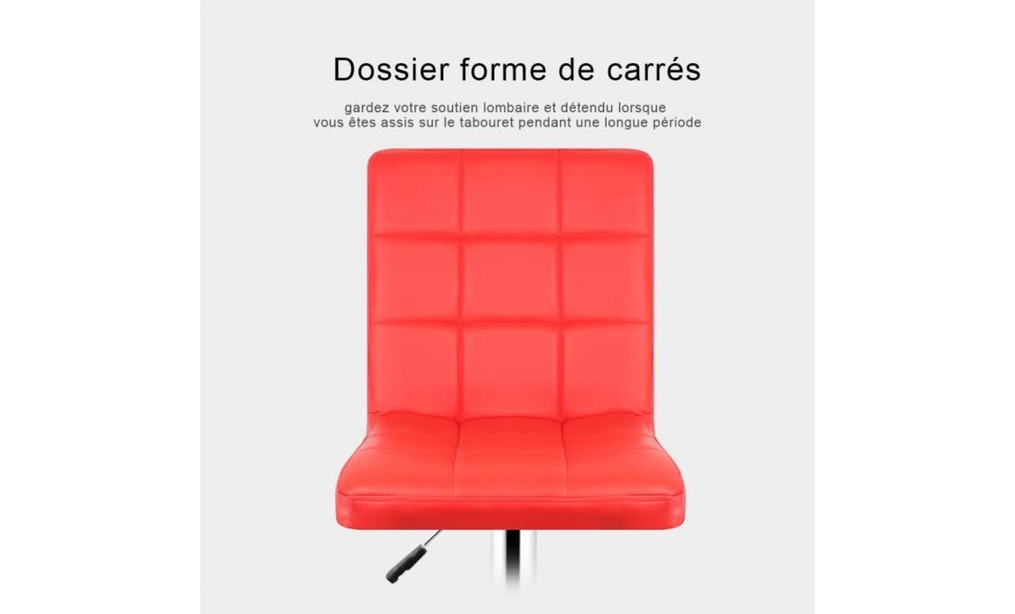 tabouret de bar    rouge   chaise de bar pu   2pcs @ bonachat pas cher