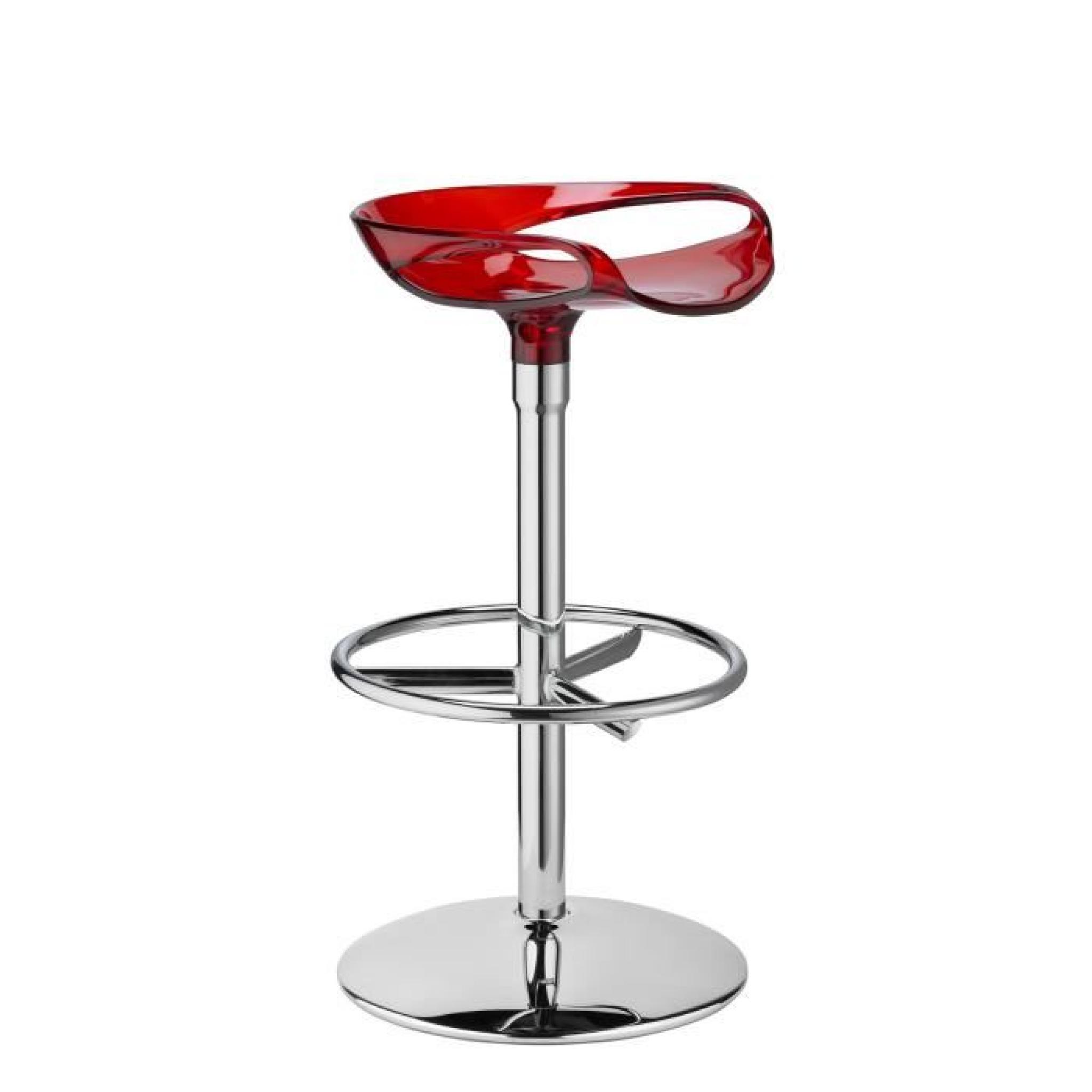 Tabouret de bar rouge design - ZOE TWIST rouge …