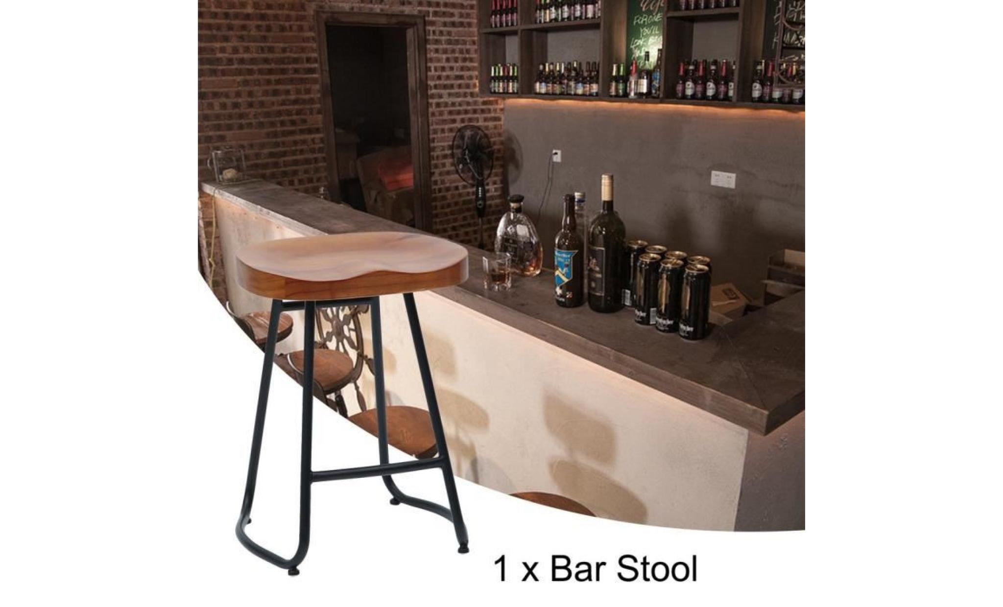 tabouret de bar vintage design rustique cuisine tabouret en bois industriel style salon pub salle à manger pas cher