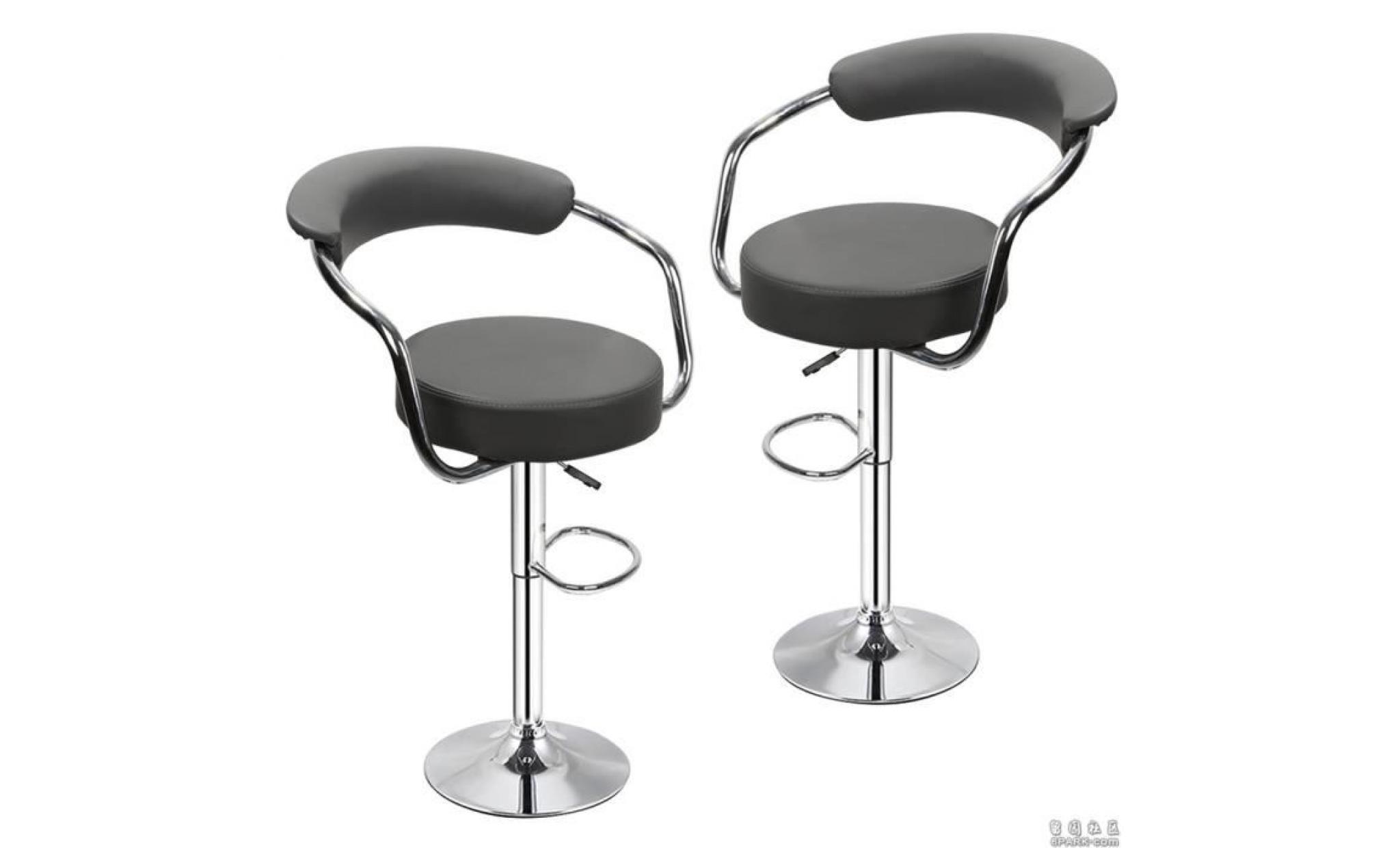 tabourets   chaises noir, lot de 2 tabourets de bar réglable en hauteur de 64   83 cm