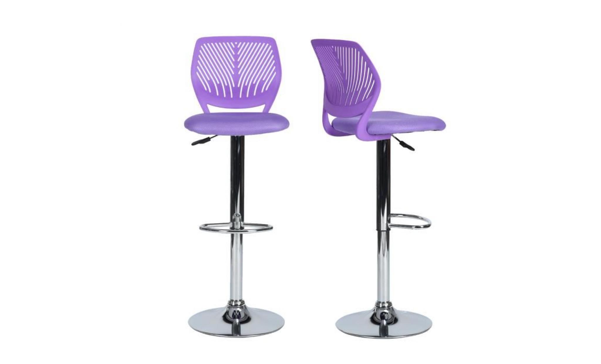 tabourets de bar chaise de bar base chromé hauteur réglable siège en maille et plastique turquoise pas cher