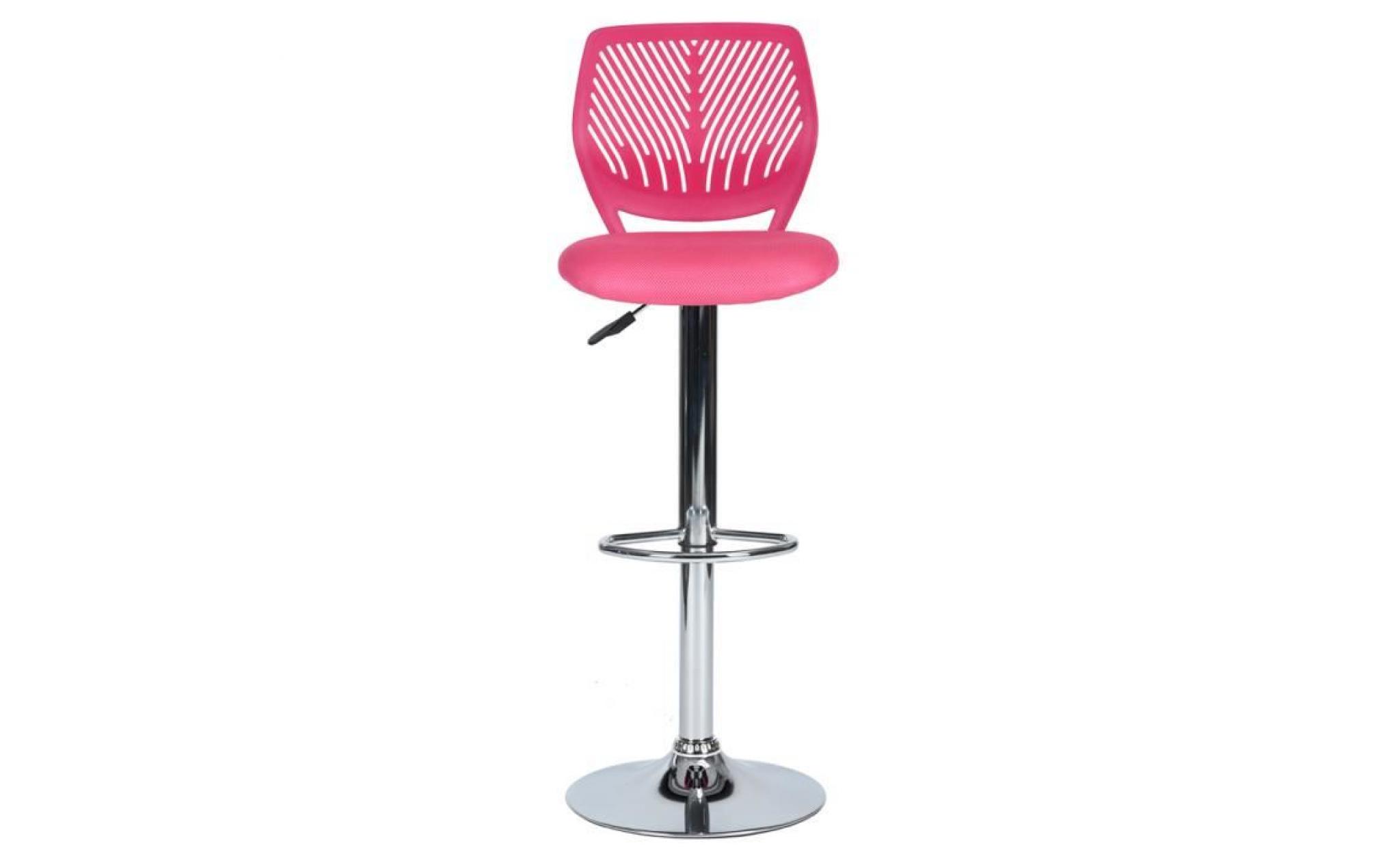 tabourets de bar chaises de bar haute   tissu métal et plastique rose 42*39*91 113cm pas cher