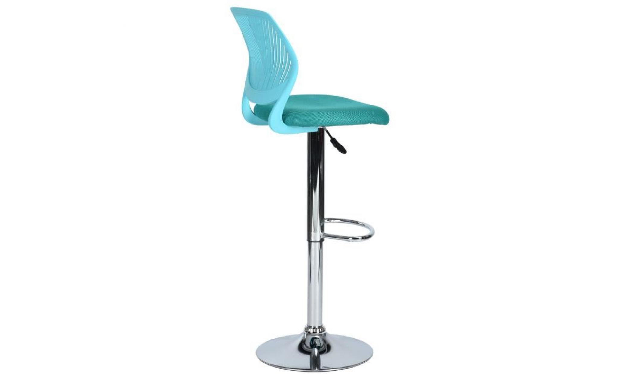 tabourets de bar chaises de bar haute  tissu métal et plastique turquoise   :42*39*91 113cm pas cher