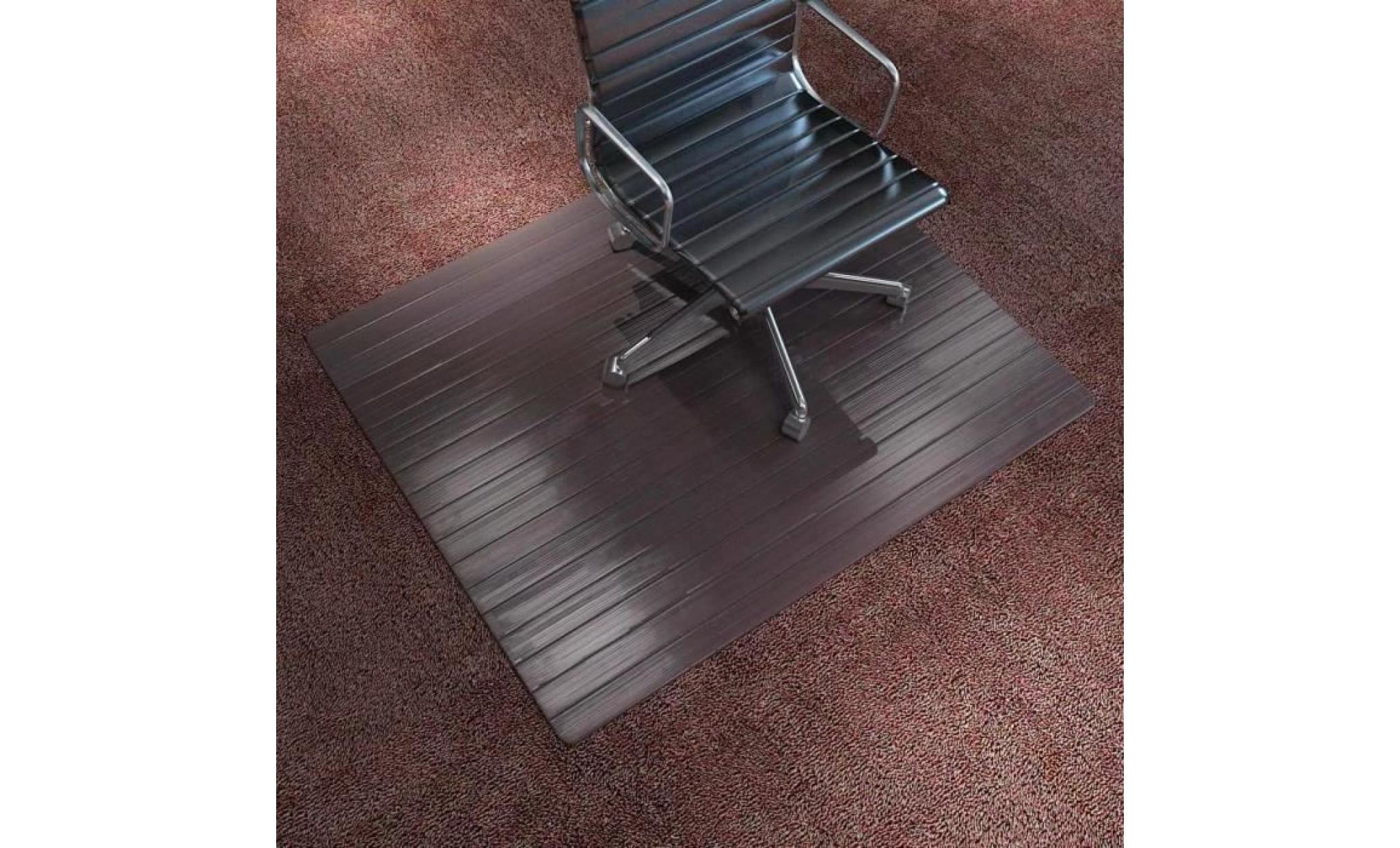 tapis de chaise   plancher tapis pour chaise fauteuil de bureau bambou marron 110 x 130 cm