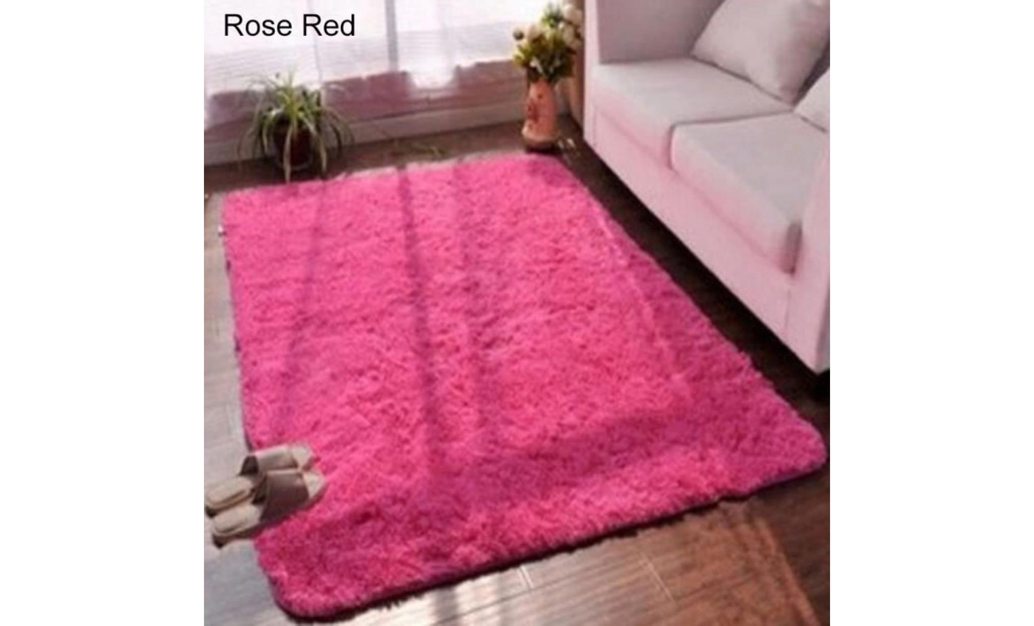 tapis de tapis de sol de chambre à coucher de salon à la maison antirrapant mou tapis rectangulaires rose rouge 80 * 120cm