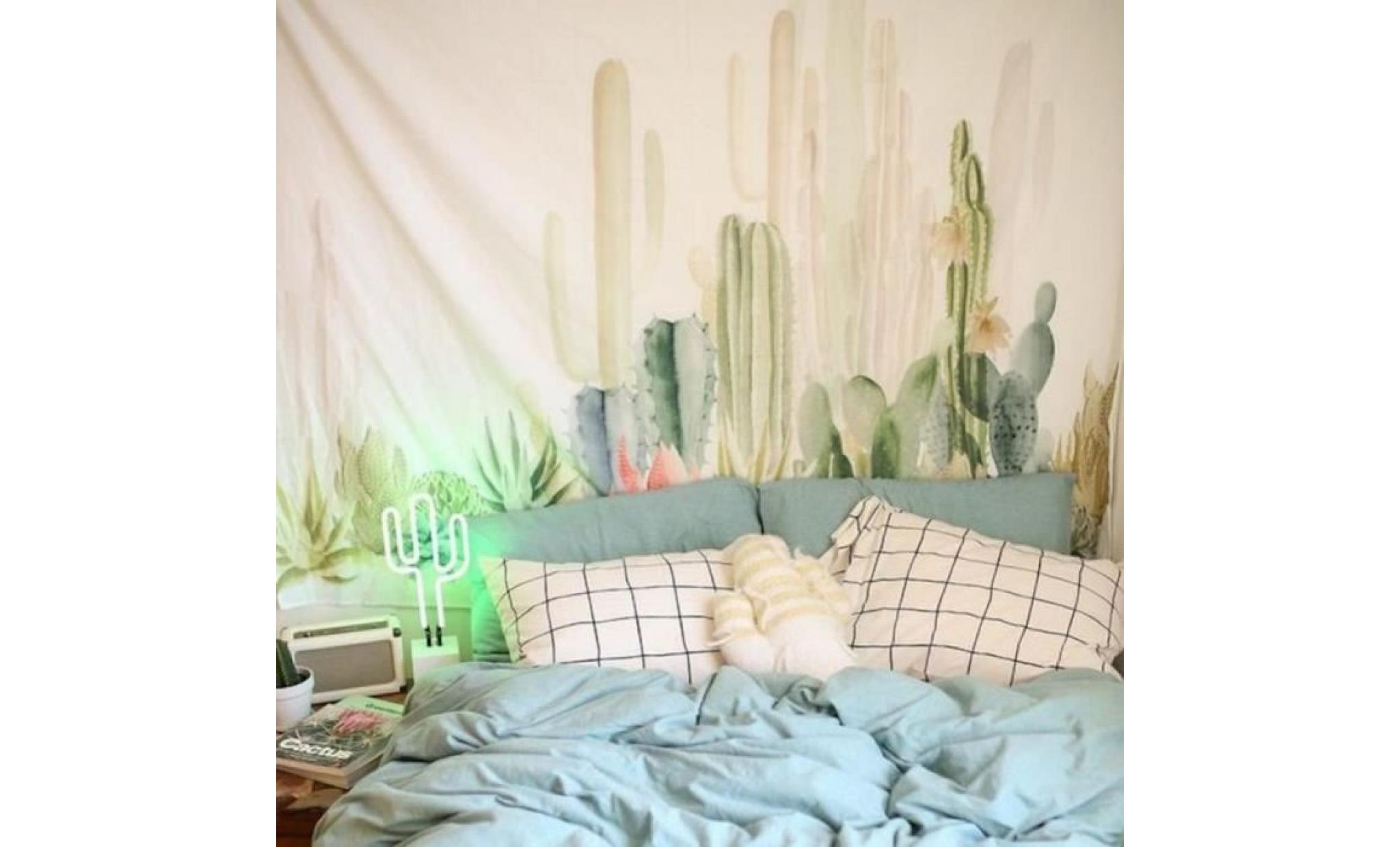 tapis en tissu suspendu aux plantes vertes, tapis multifonctionnel, tissu de table, tissu mural, couverture de plage portative