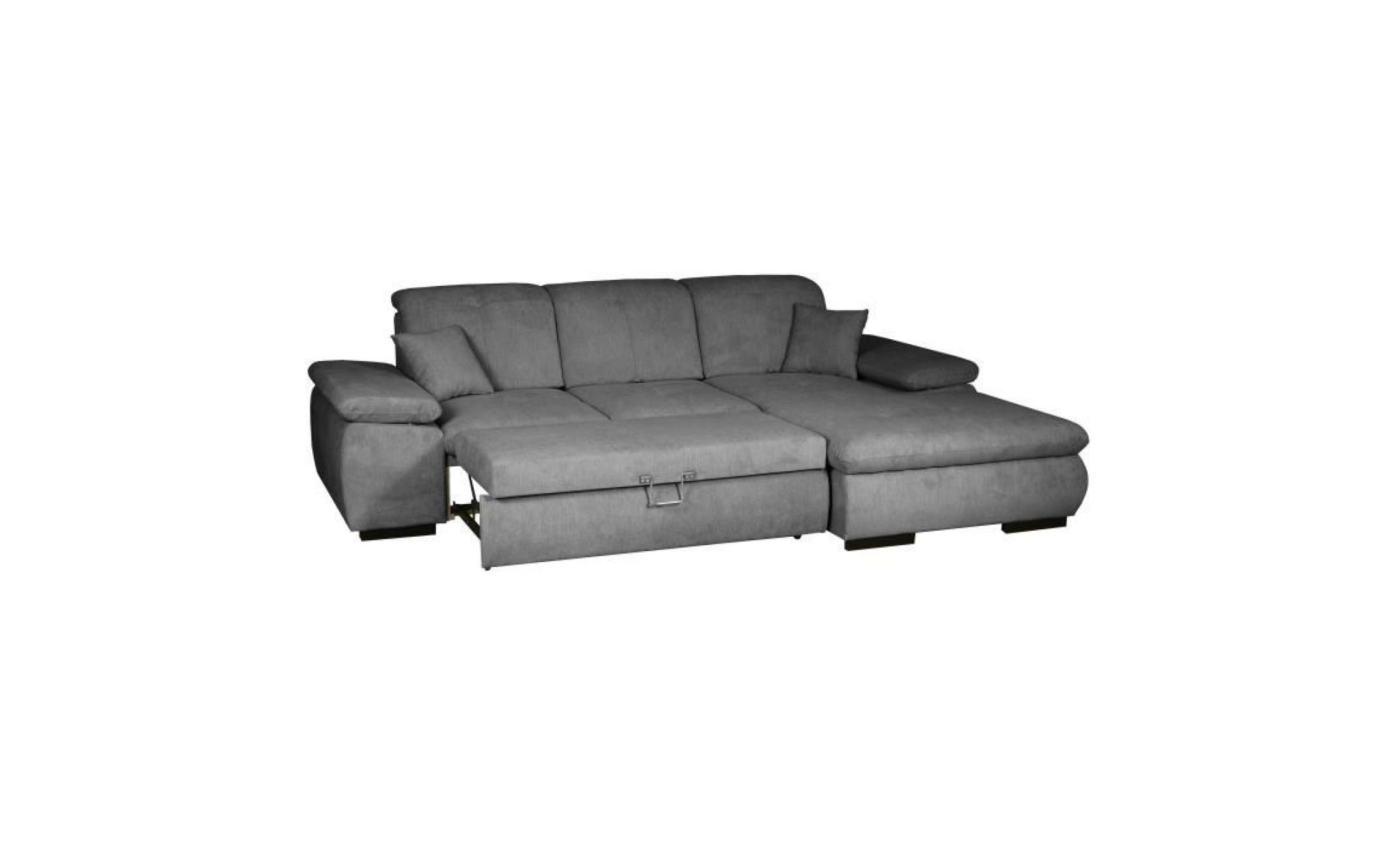 tasmane canapé d'angle droit convertible 4 places   tissu gris anthracite   contemporain   l 280 x p 193 cm pas cher
