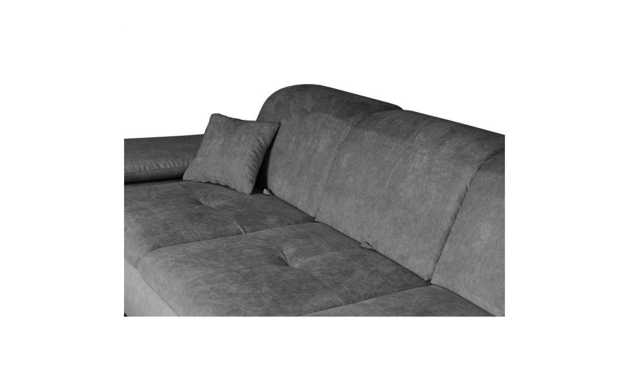 tasmane canapé d'angle droit convertible 4 places   tissu gris anthracite   contemporain   l 280 x p 193 cm pas cher