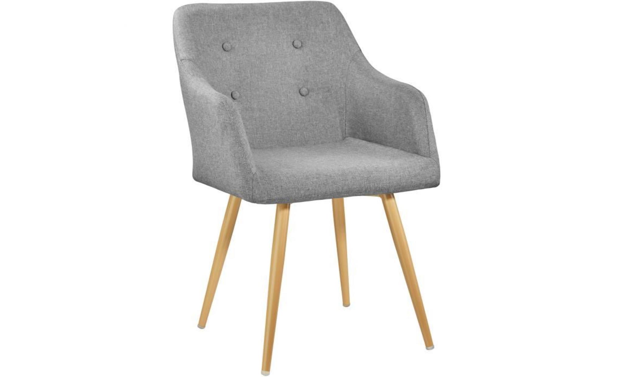 tectake chaise de salle à manger confort, fauteuil de salon rembourré au design scandinave 55 cm x 54 cm x 82,5 cm gris