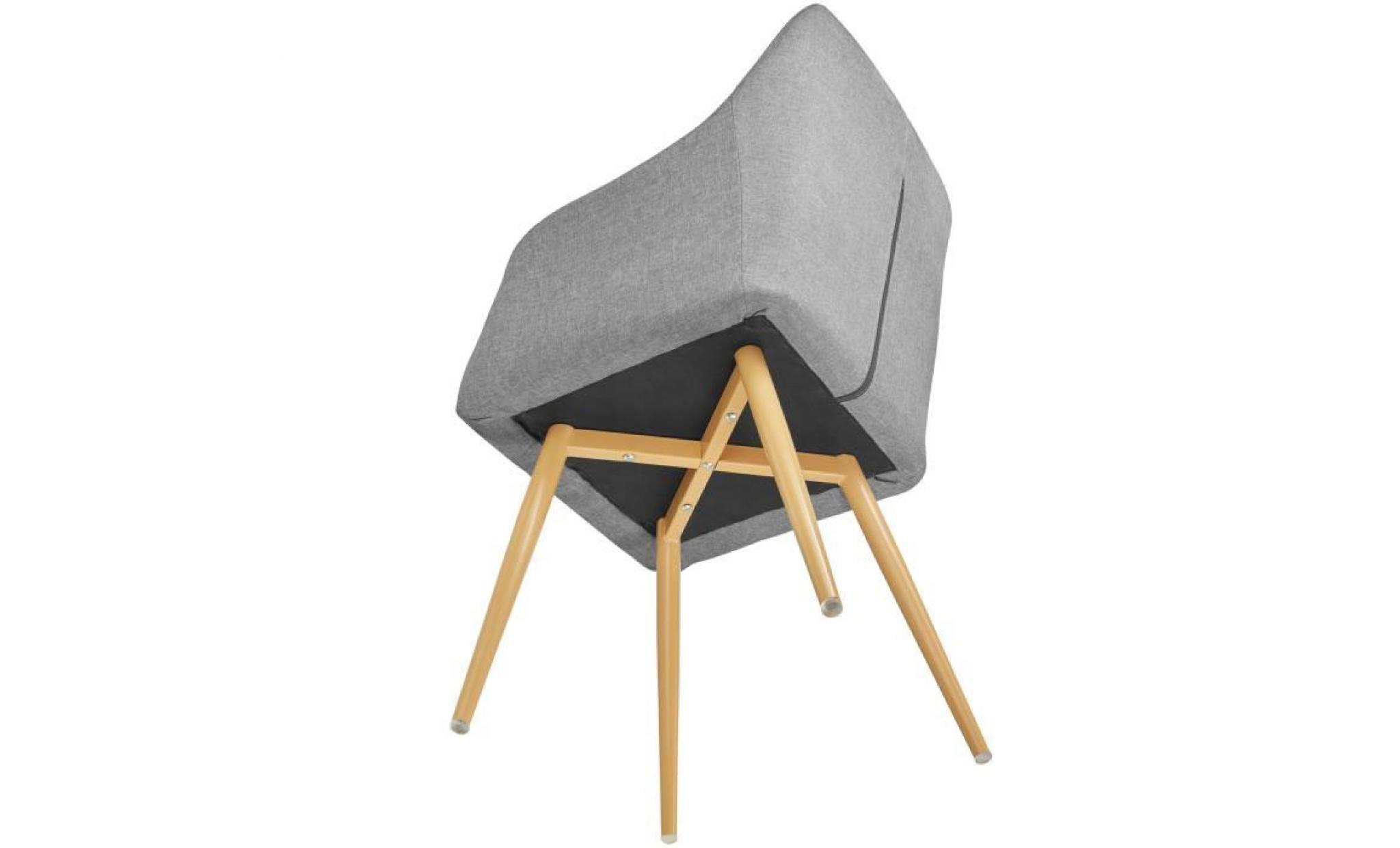 tectake chaise de salle à manger confort, fauteuil de salon rembourré au design scandinave 55 cm x 54 cm x 82,5 cm gris pas cher
