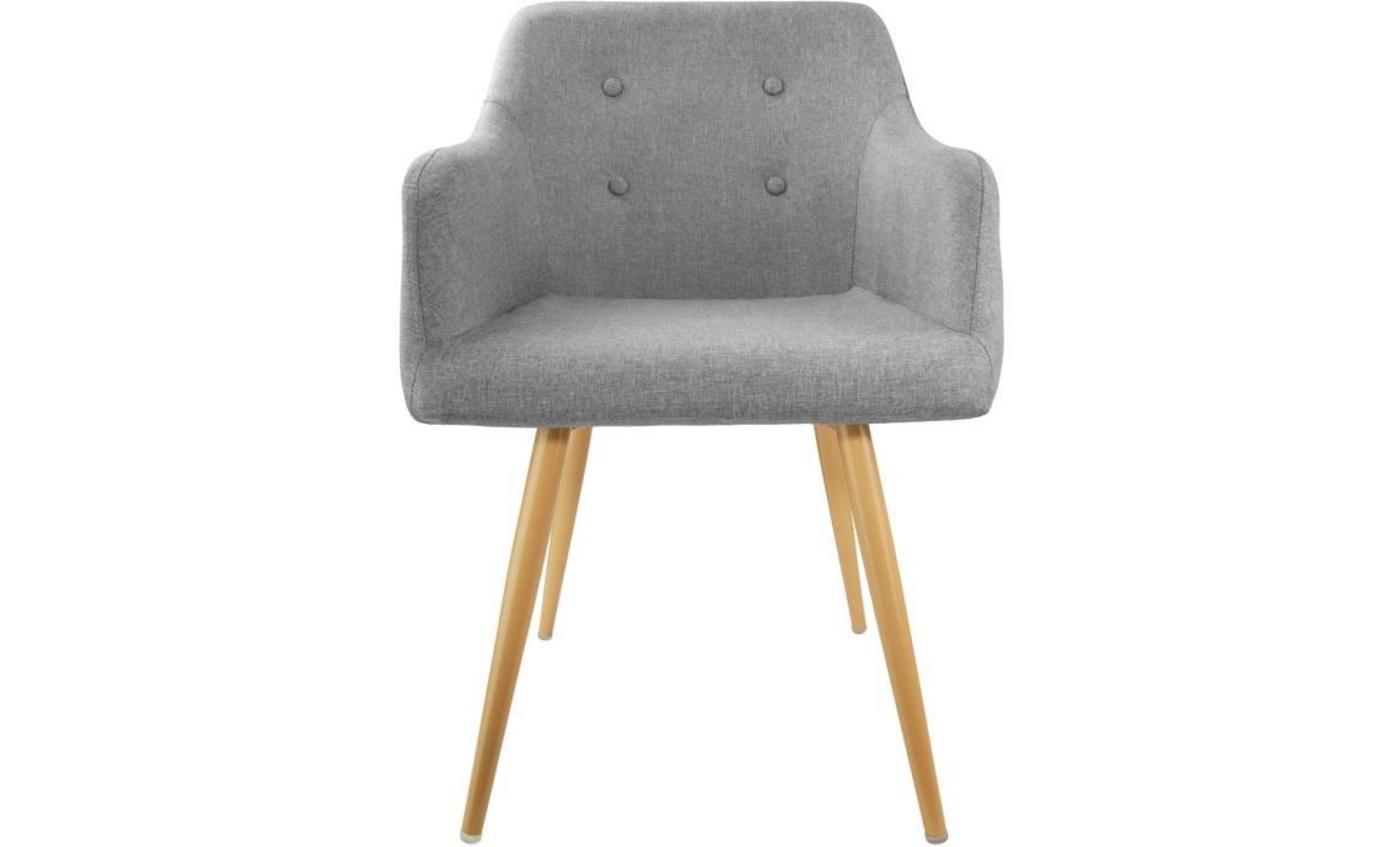 tectake chaise de salle à manger confort, fauteuil de salon rembourré au design scandinave 55 cm x 54 cm x 82,5 cm gris pas cher