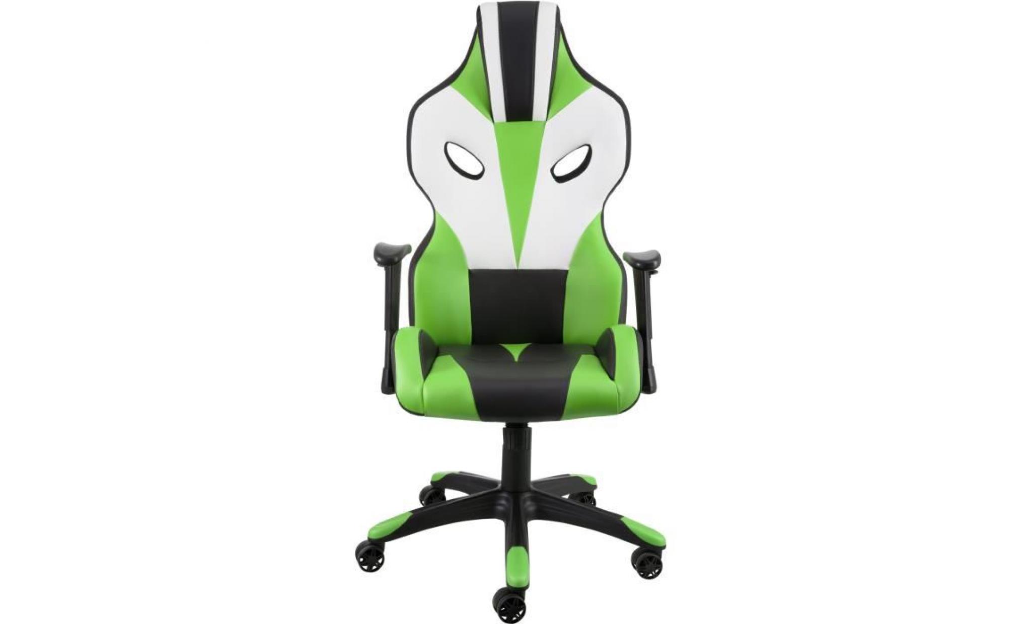tectake fauteuil de bureau design gaming sportif, chaise de bureau réglable pivotante 360° rembourré confort blanc rouge noir pas cher