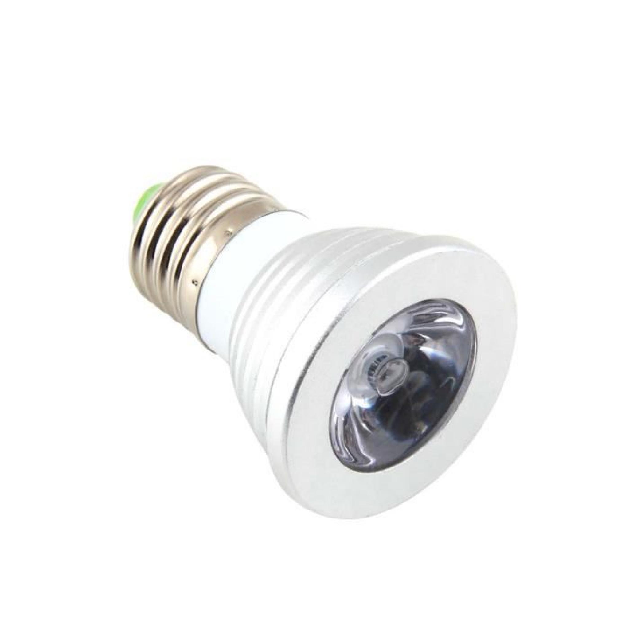 Télécommande E27 GU10 E14 3W 16 couleurs RVB flash LED ampoule lampe